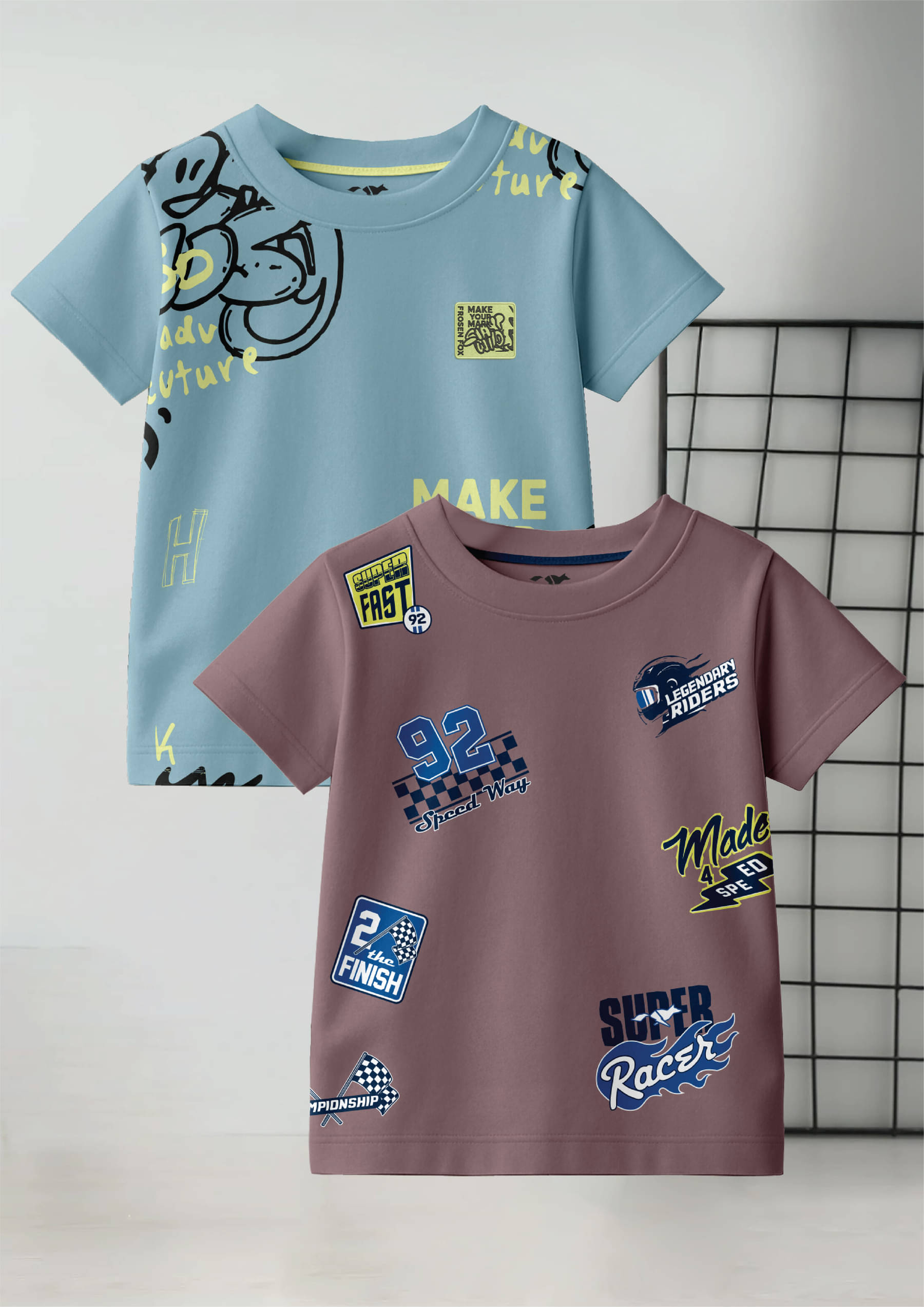     			FROSEN FOX Pack of 2 Boys Cotton T-Shirt ( Multicolor 1 )