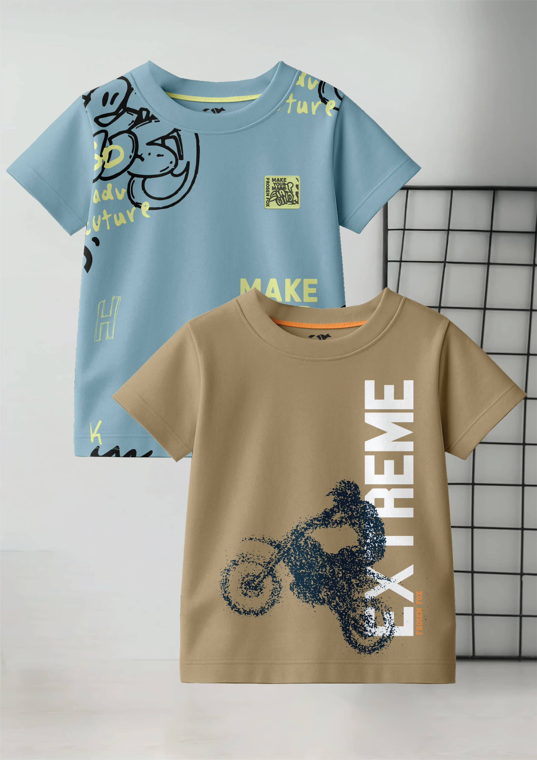     			FROSEN FOX Pack of 2 Boys Cotton T-Shirt ( Multicolor 10 )