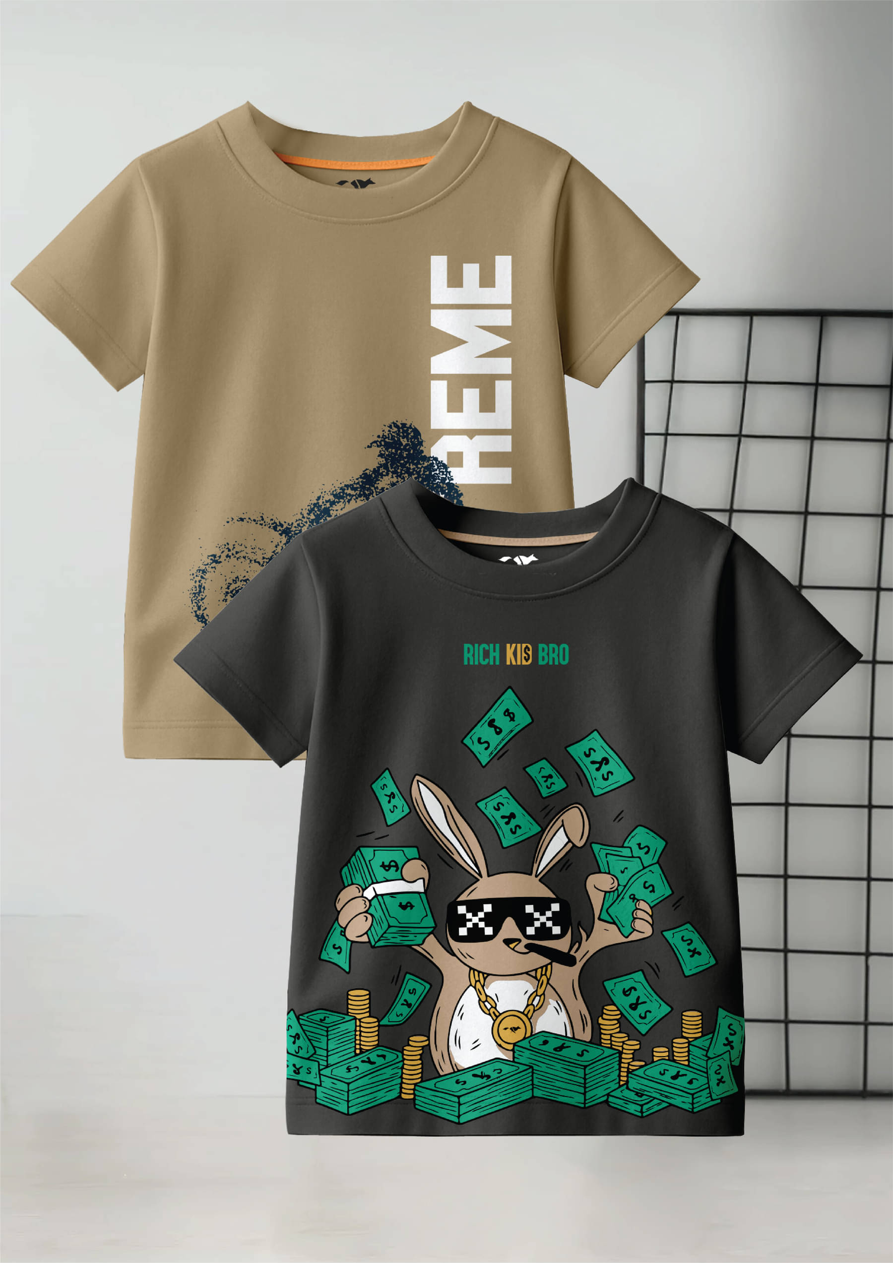     			FROSEN FOX Pack of 2 Boys Cotton T-Shirt ( Multicolor 9 )