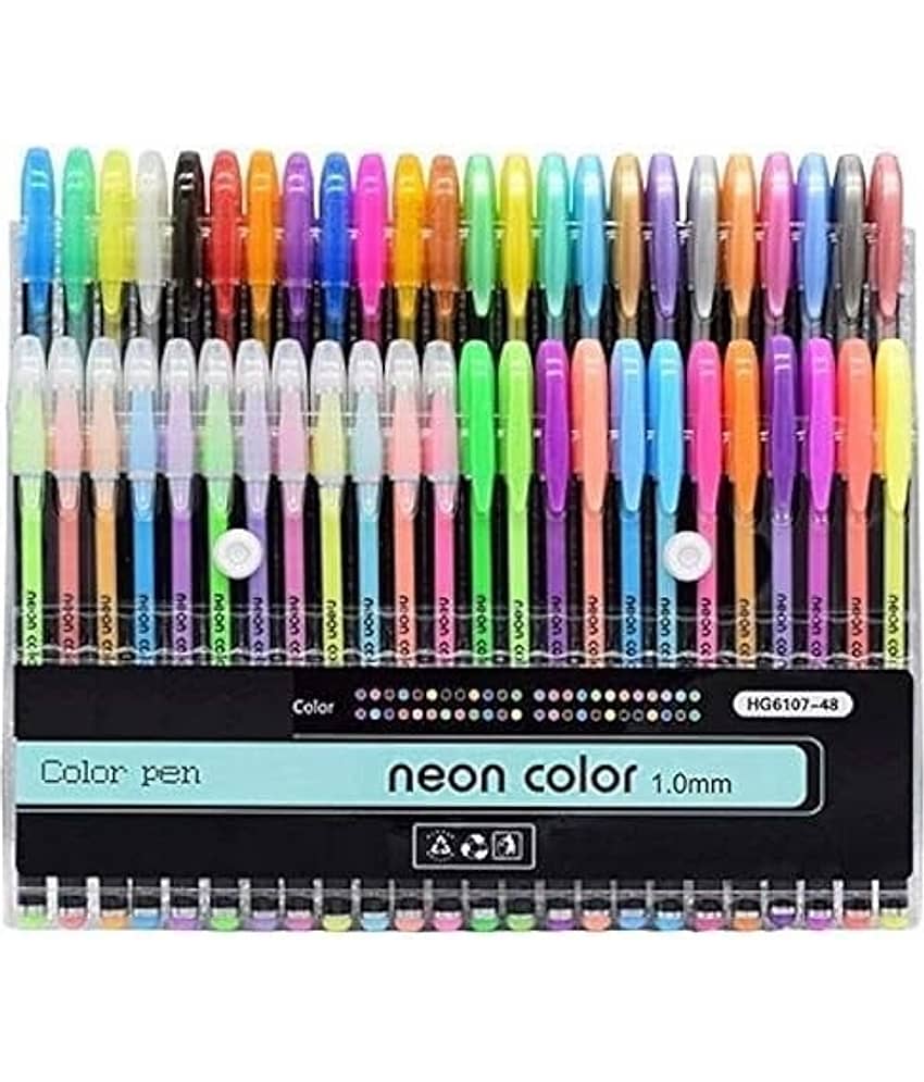 Freedy 24Pcs Neon Color Set Neon Metallic Fluorescence Highlighter Pastel Gel Pen For Art Sketch Doodle Painting Drawing Kids Gift-B - Stationery | Buy online on ZillyBuy
