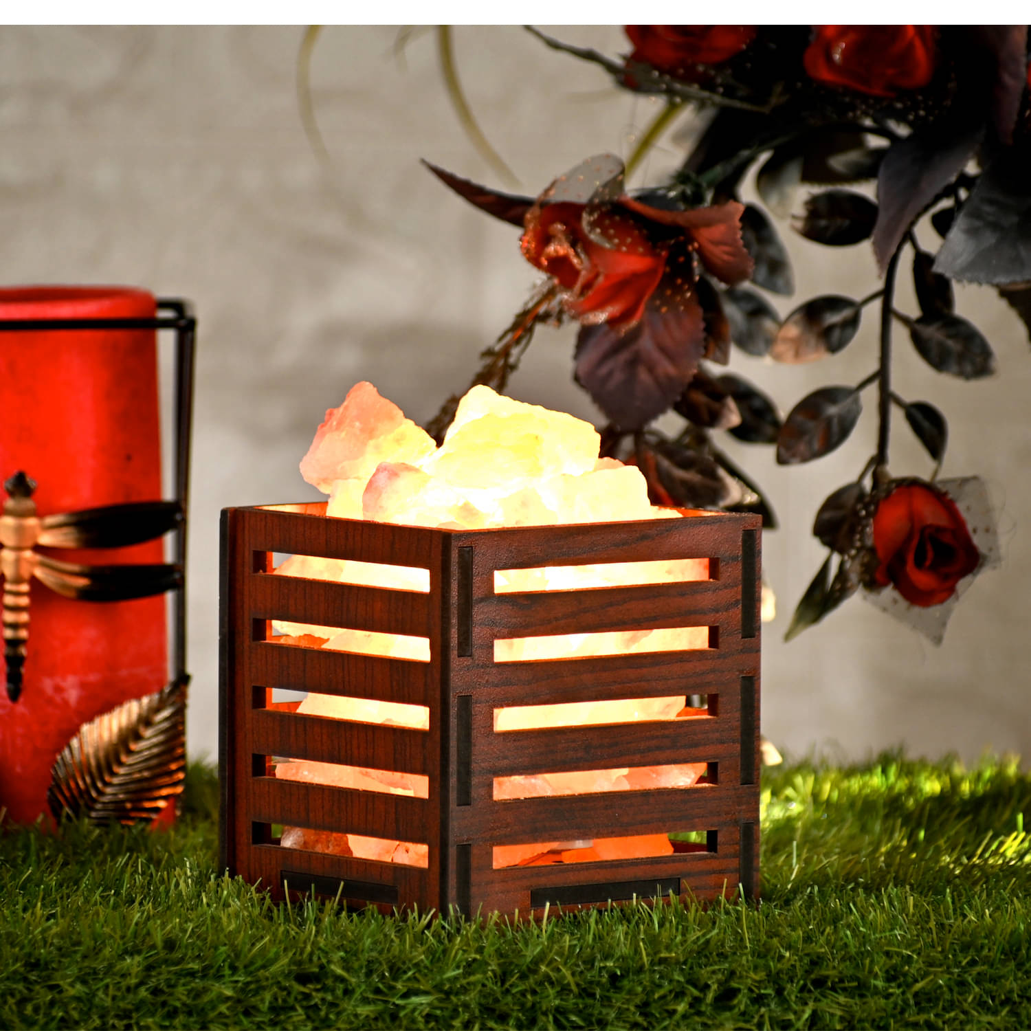 GLOBAL AROMA Orange Himalayan Salt Table Lamp ( Pack of 1 )     			GLOBAL AROMA Orange Himalayan Salt Table Lamp ( Pack of 1 )