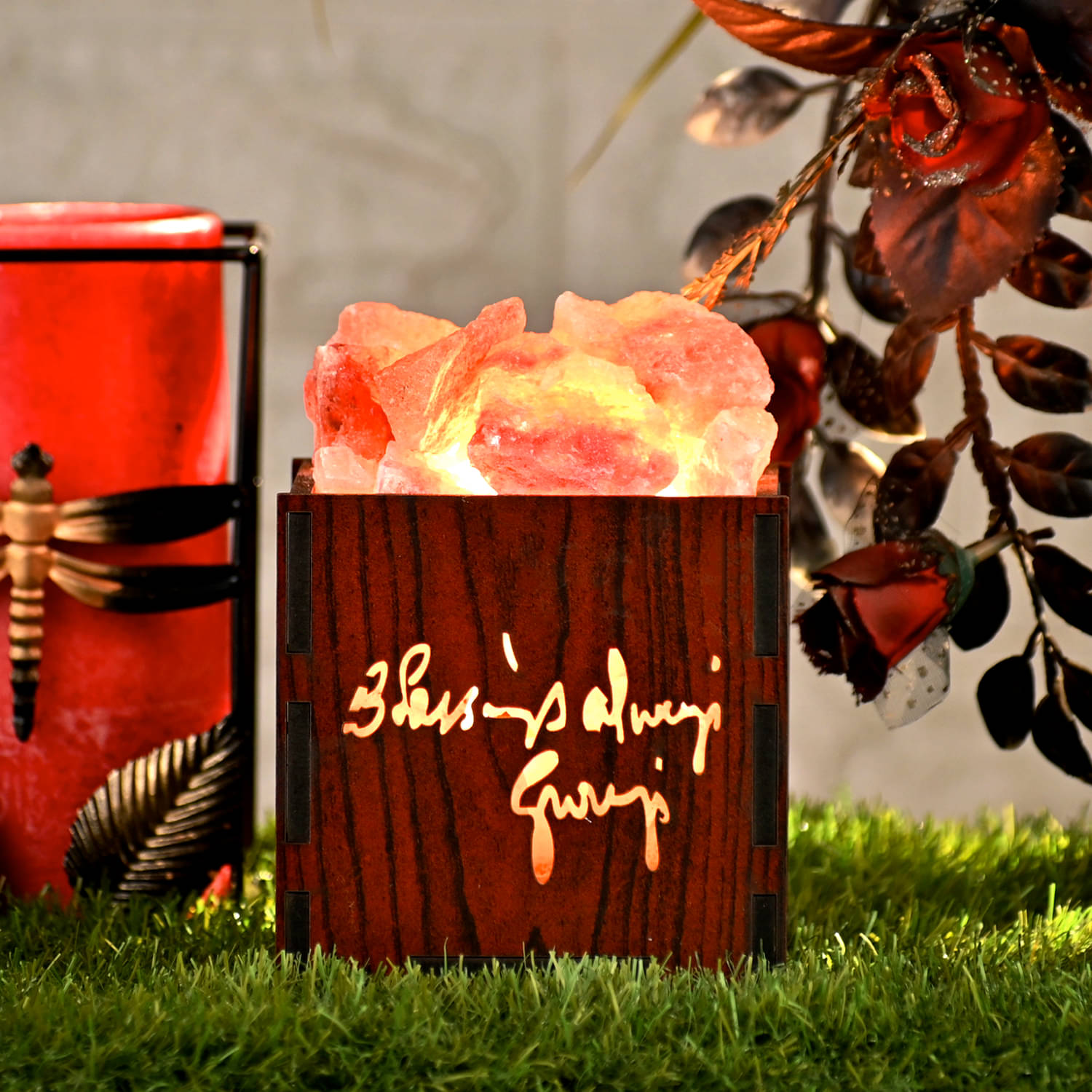 GLOBAL AROMA Orange Himalayan Salt Table Lamp ( Pack of 1 ) GLOBAL AROMA Orange Himalayan Salt Table Lamp ( Pack of 1 )