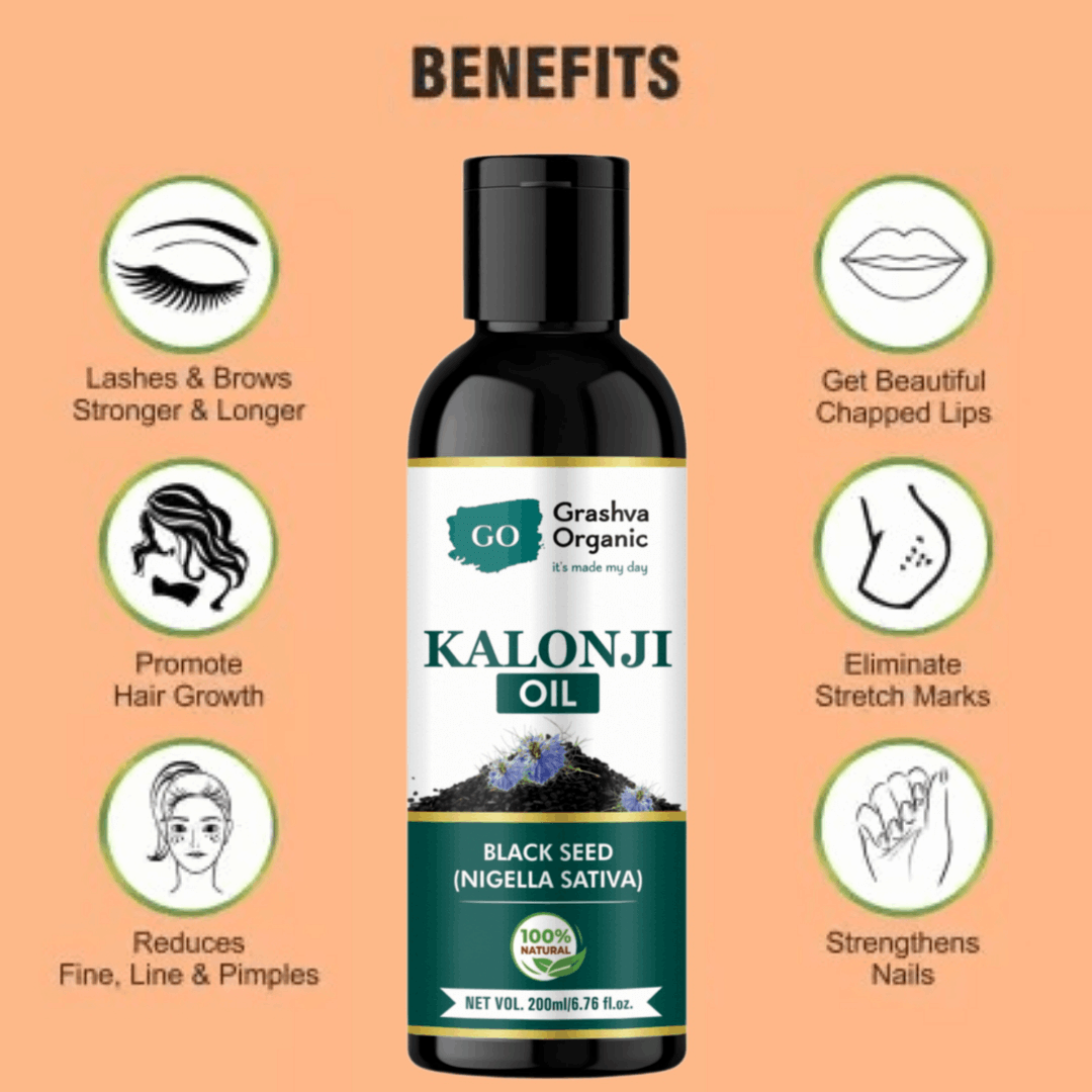     			GRASHVA ORGANIC Hair Growth Kalonji Oil 100 ml ( Pack of 1 )