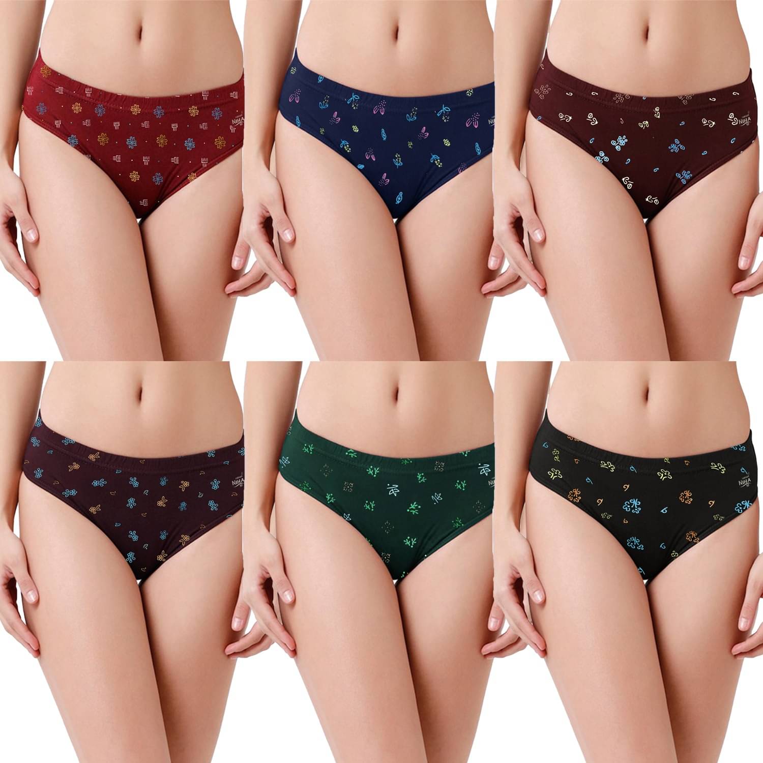 ISF TRIUMPHS Cotton Blend Bikini ( Multi Color , Pack of 6 )     			ISF TRIUMPHS Cotton Blend Bikini ( Multi Color , Pack of 6 )