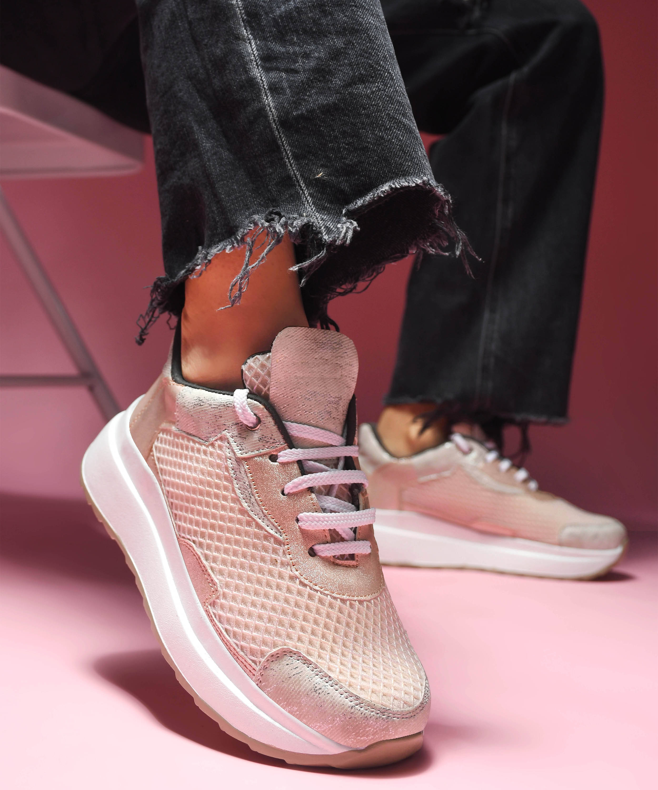     			JM Looks Pink Women's Sneakers