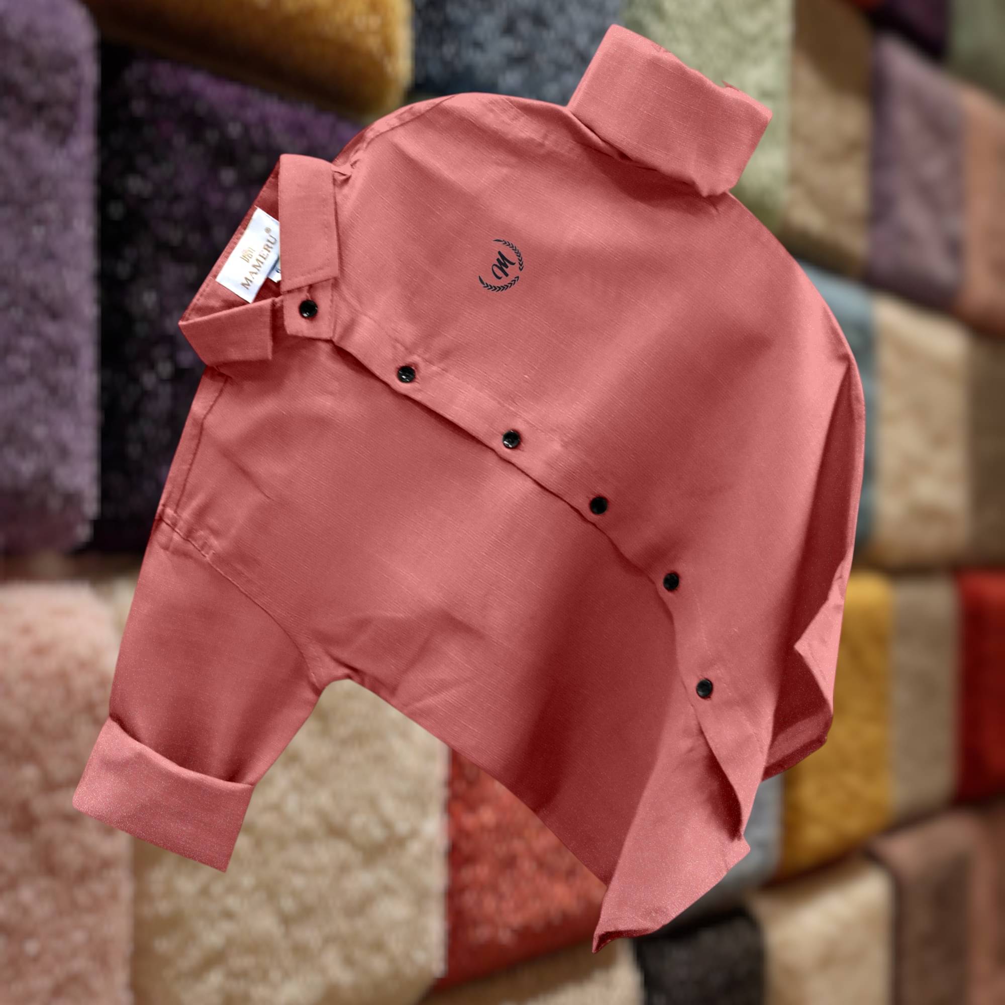 Mameru Pack of 1 Boys Cotton Blend Full Sleeves Shirt ( Rust ) Mameru Pack of 1 Boys Cotton Blend Full Sleeves Shirt ( Rust )