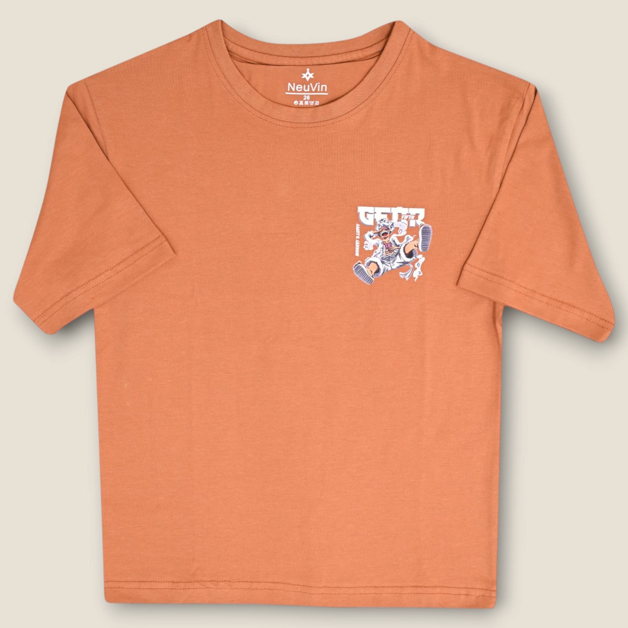     			NEUVIN Pack of 1 Boys & Girls Cotton T-Shirt ( Brown )