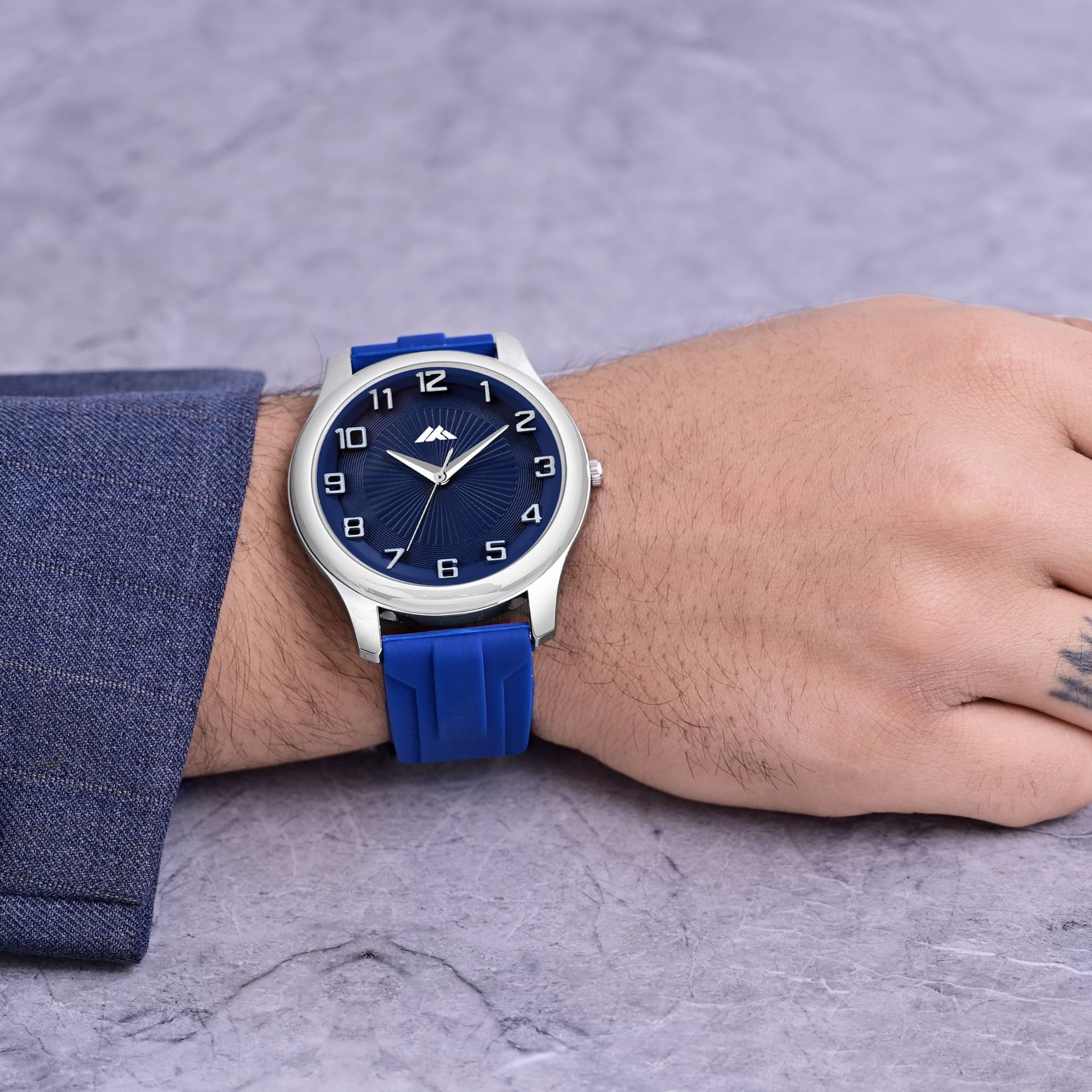     			Newman Blue Silicon Analog Men's Watch