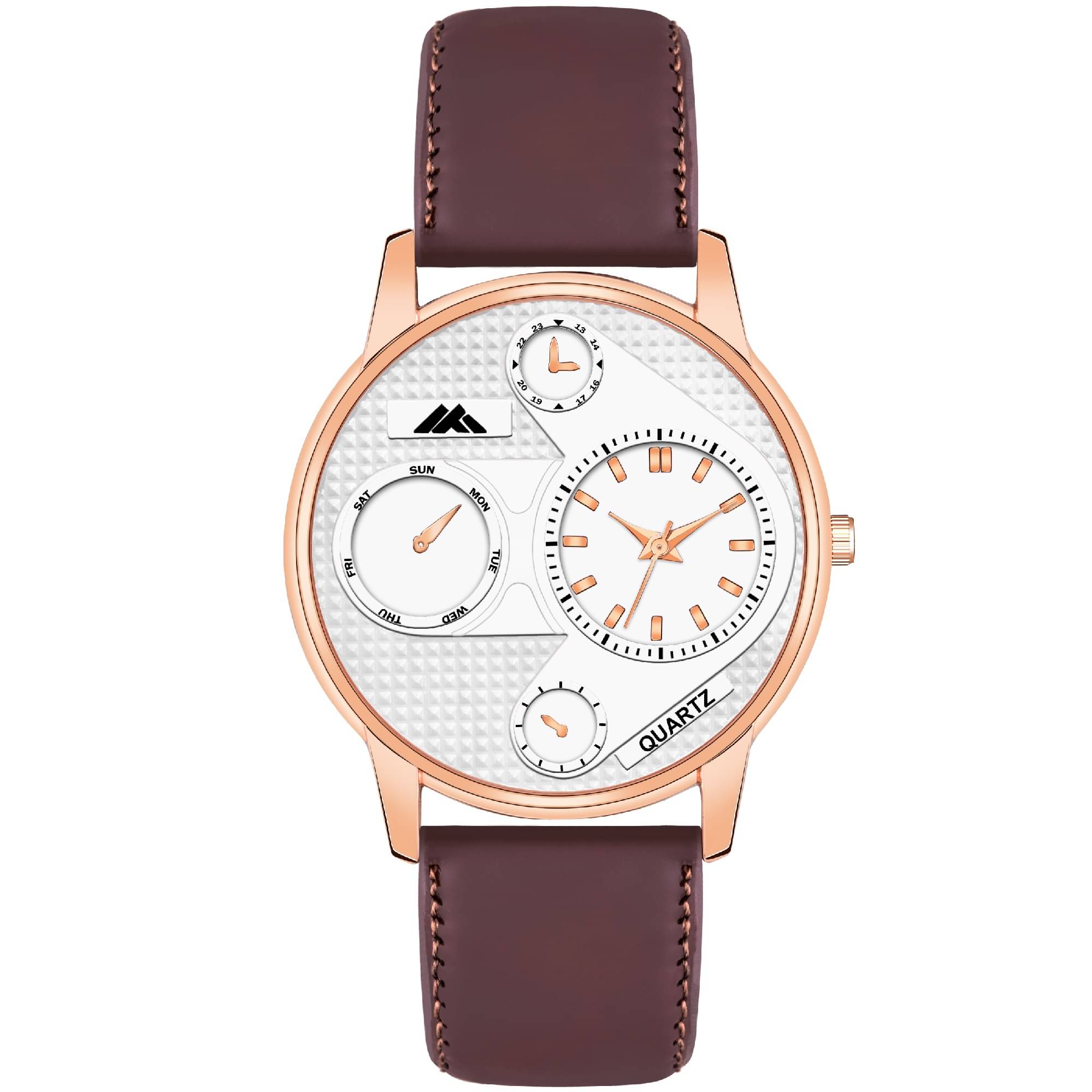     			Newman Brown Leather Analog Men's Watch