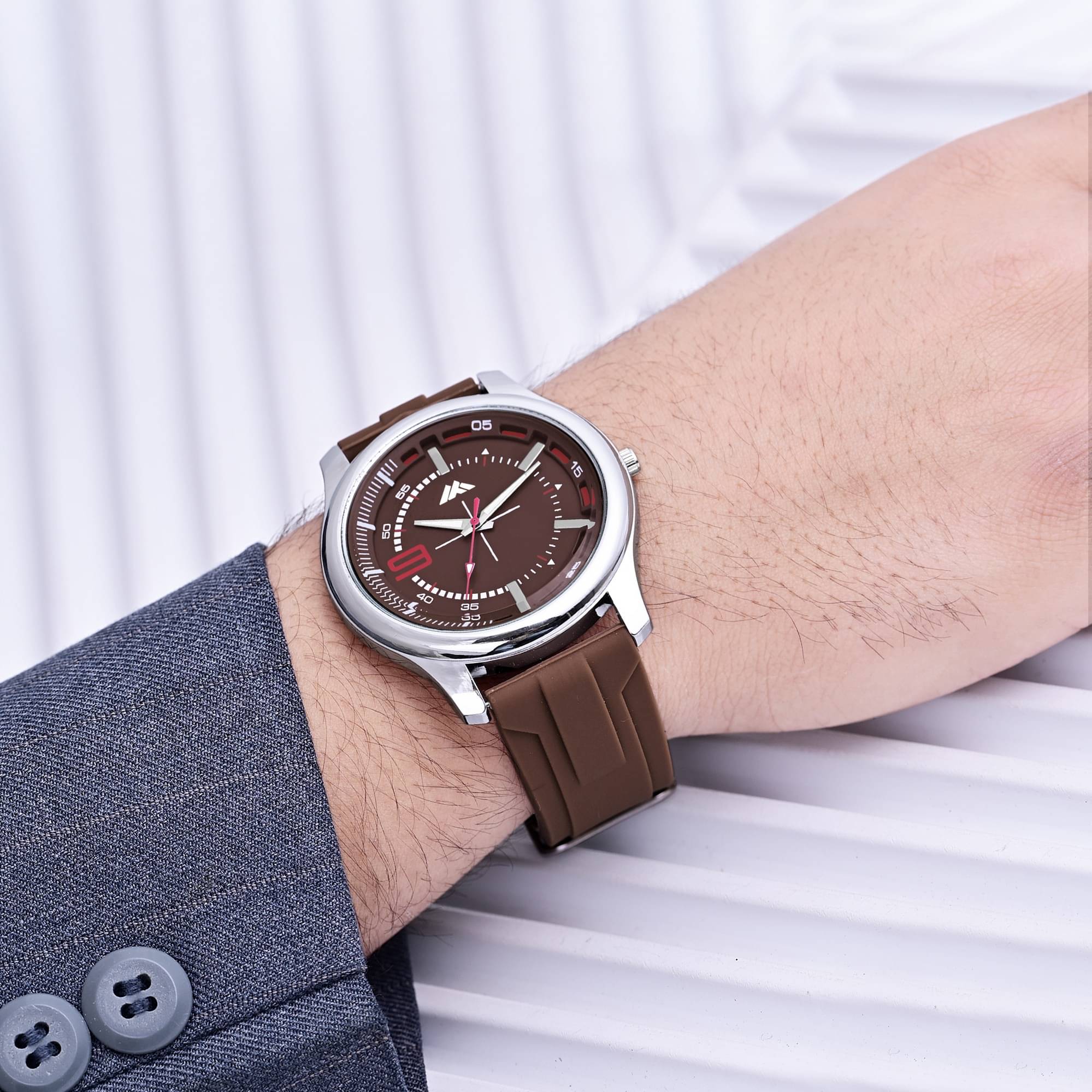     			Newman Brown Silicon Analog Men's Watch