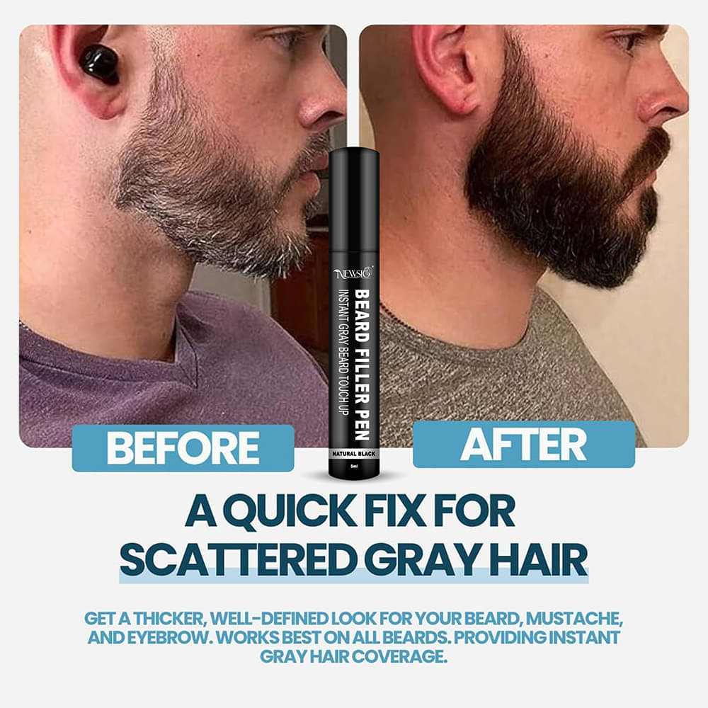 Newsio Beard Filler Pen Natural Root Touch Ups Hair Color 5 mL Black Newsio Beard Filler Pen Natural Root Touch Ups Hair Color 5 mL Black
