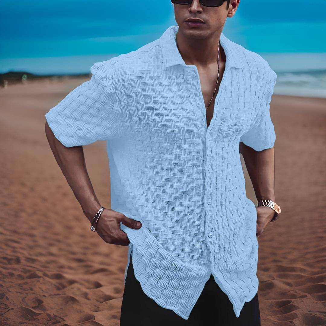     			OQUENT Poly Cotton Regular Fit Solids Half Sleeves Men's Casual Shirt - Aqua Blue ( Pack of 1 )