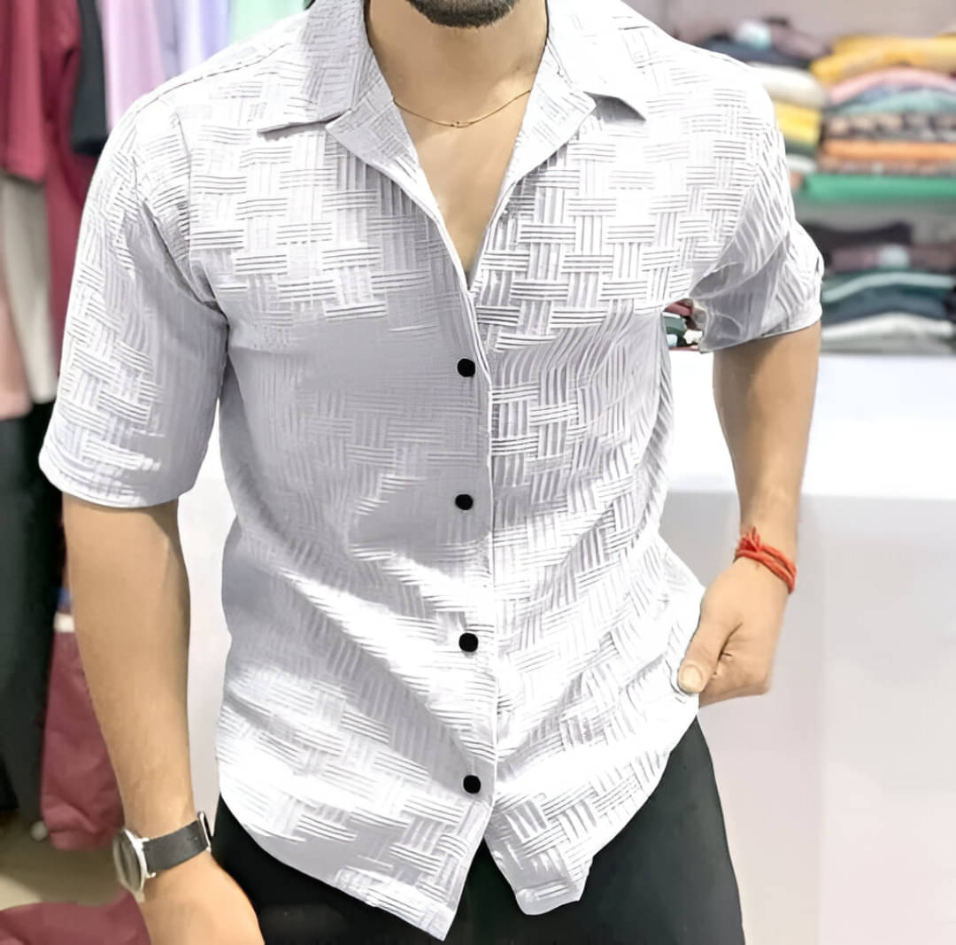     			OQUENT Poly Cotton Regular Fit Solids Half Sleeves Men's Casual Shirt - White ( Pack of 1 )