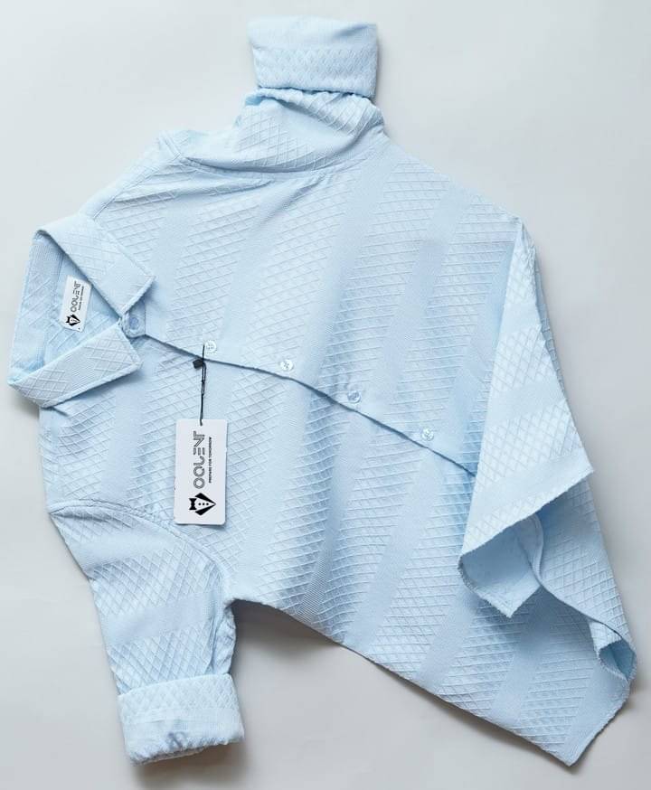     			OQUENT Poly Cotton Regular Fit Solids Full Sleeves Men's Casual Shirt - Aqua Blue ( Pack of 1 )