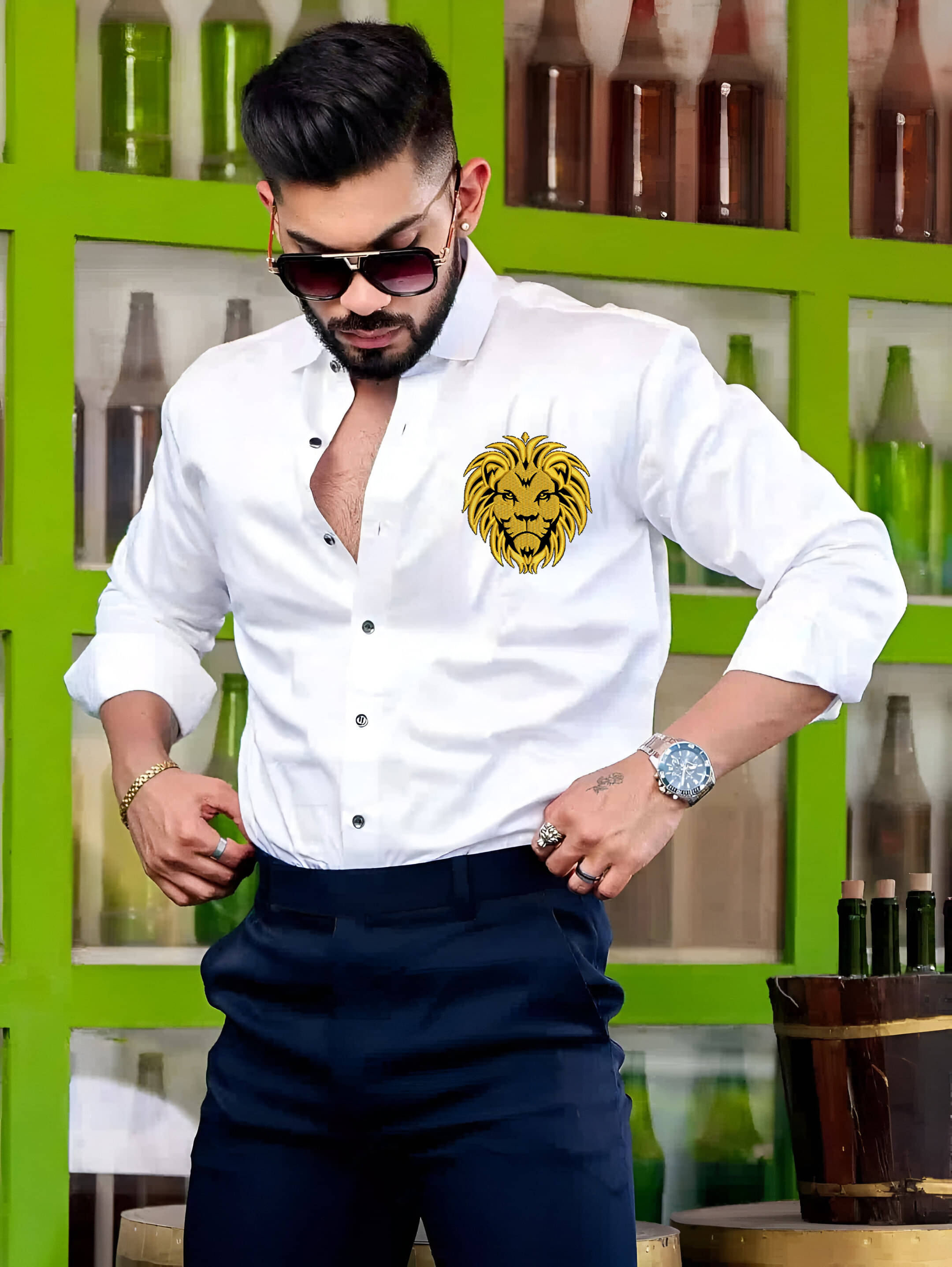     			OQUENT Poly Cotton Regular Fit Solids Full Sleeves Men's Casual Shirt - Multicolor 2 ( Pack of 1 )