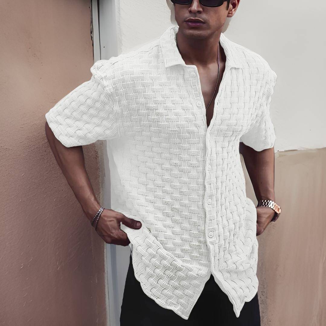     			OQUENT Poly Cotton Regular Fit Solids Half Sleeves Men's Casual Shirt - White ( Pack of 1 )