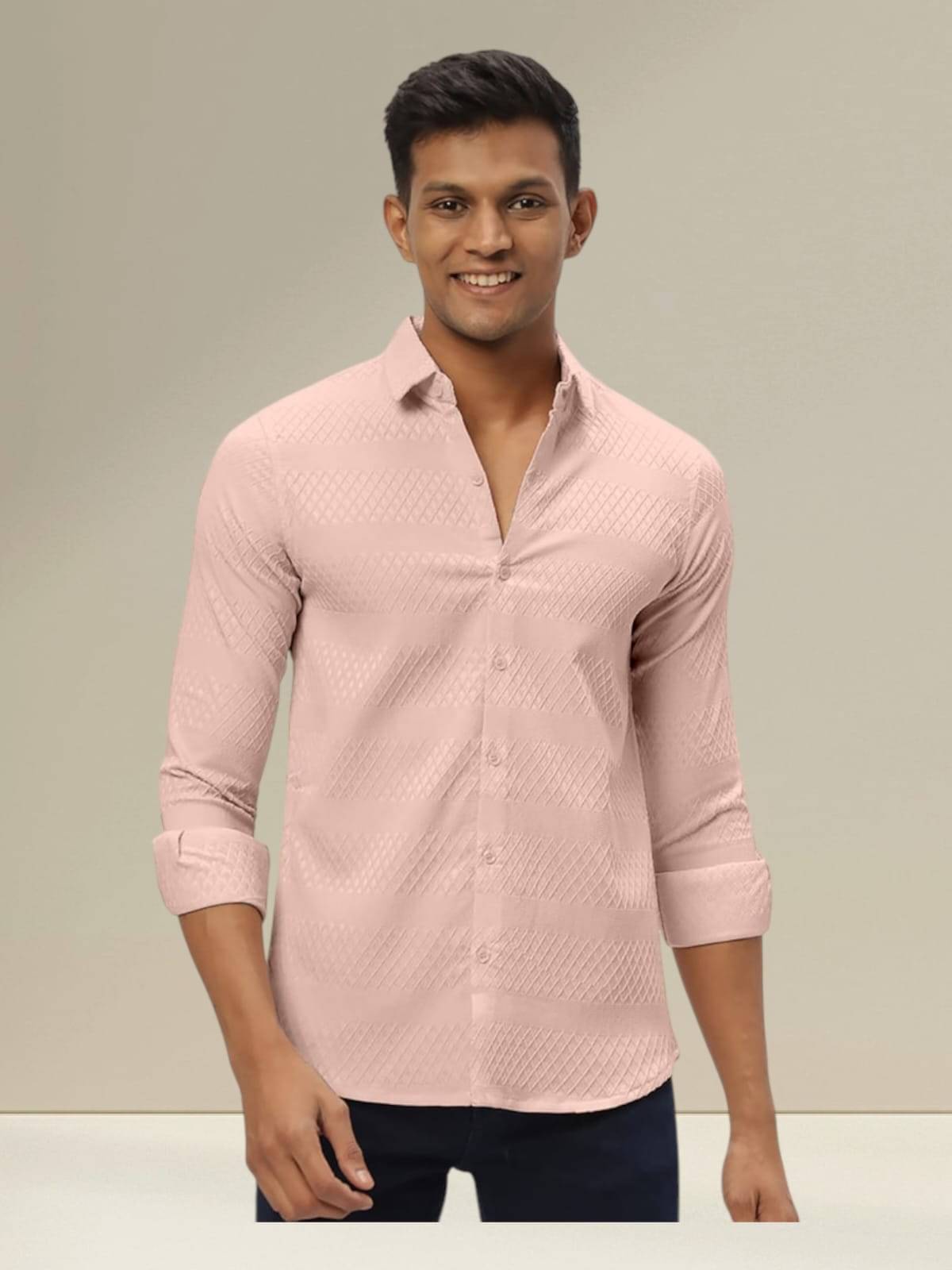     			OQUENT Poly Cotton Regular Fit Solids Full Sleeves Men's Casual Shirt - Cream ( Pack of 1 )