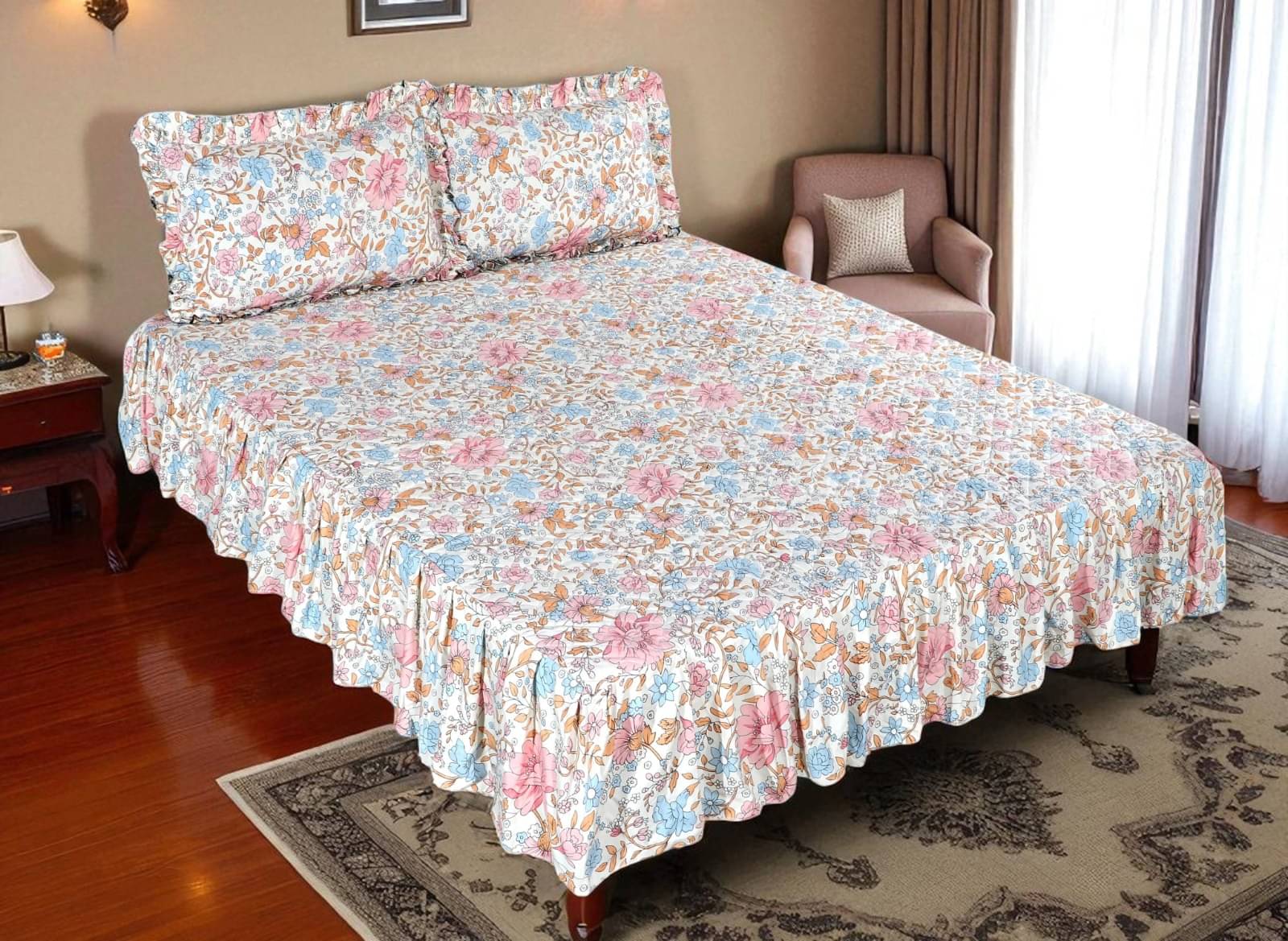 Quirky Home Glace Cotton 1 Double Bedsheet with 2 Pillow Covers ( Multicolor ) Quirky Home Glace Cotton 1 Double Bedsheet with 2 Pillow Covers ( Multicolor )