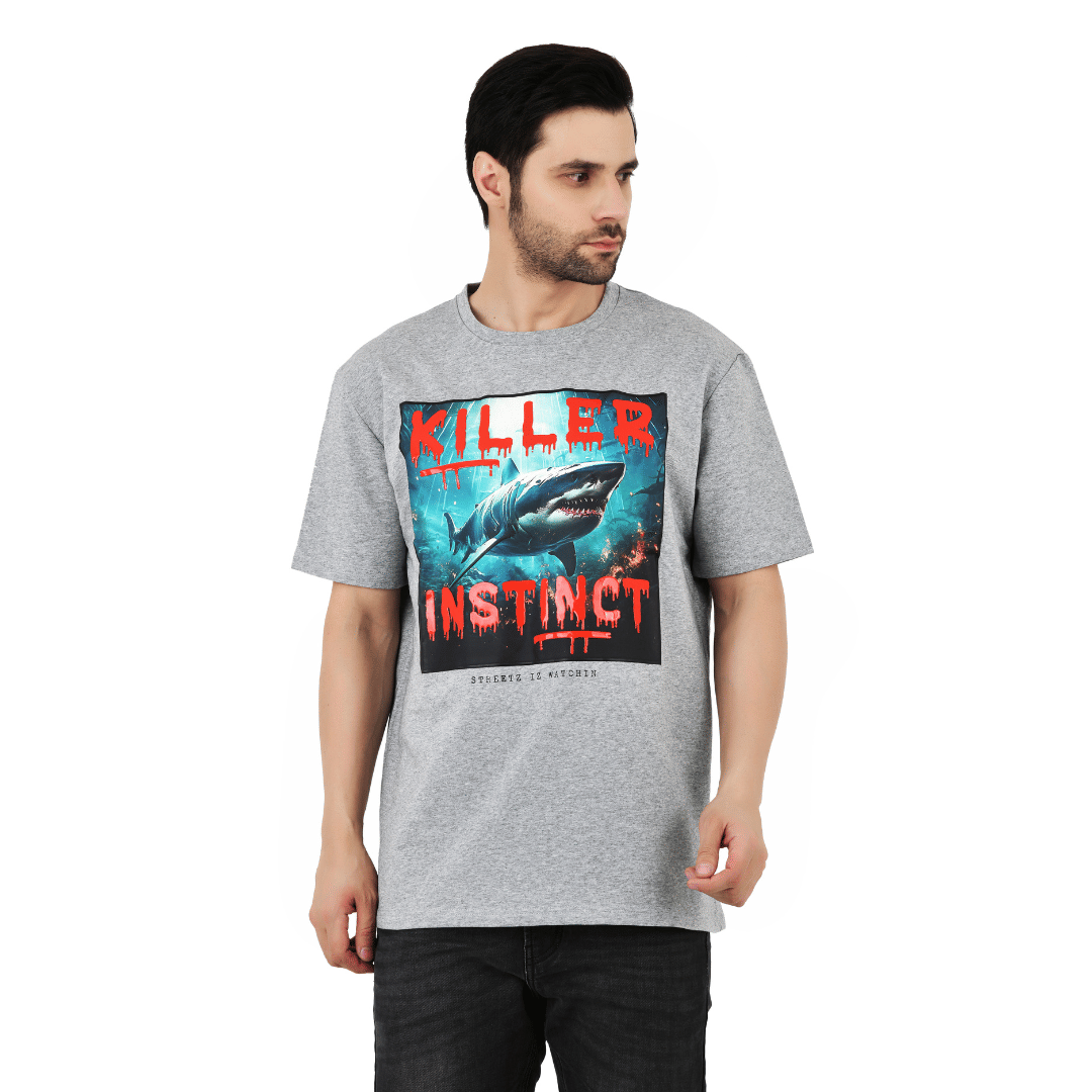     			Sageware Men Cotton Blend Regular Fit Printed T-Shirt ( Grey )