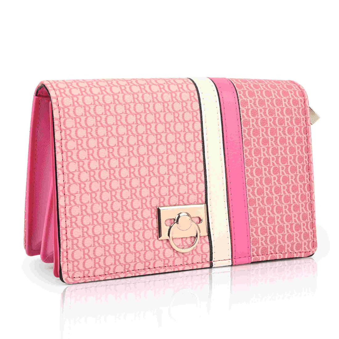     			Sageware Sling Bag Faux Leather Set of 1 ( Pink )