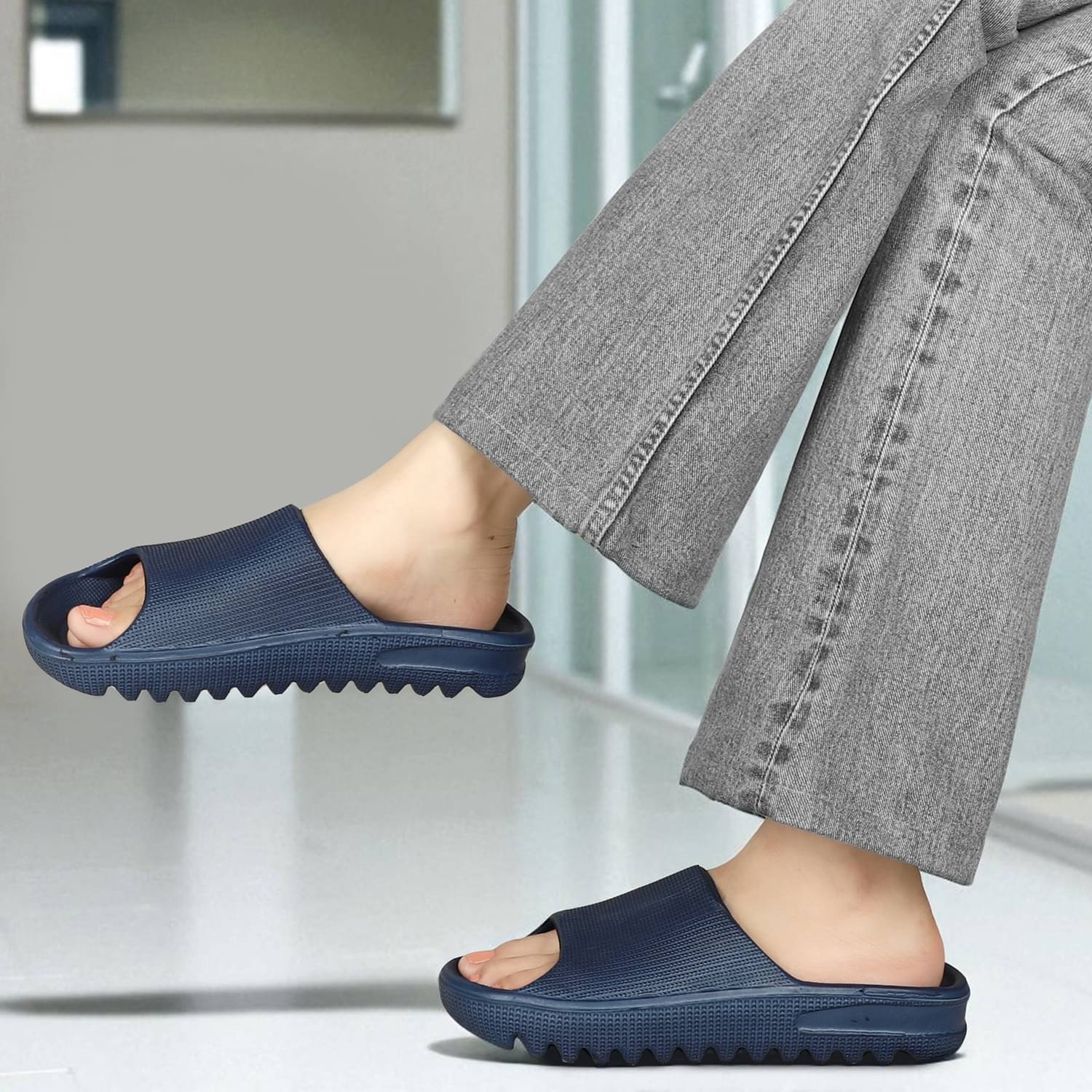     			Trotus Blue Women's Slide Flip Flop
