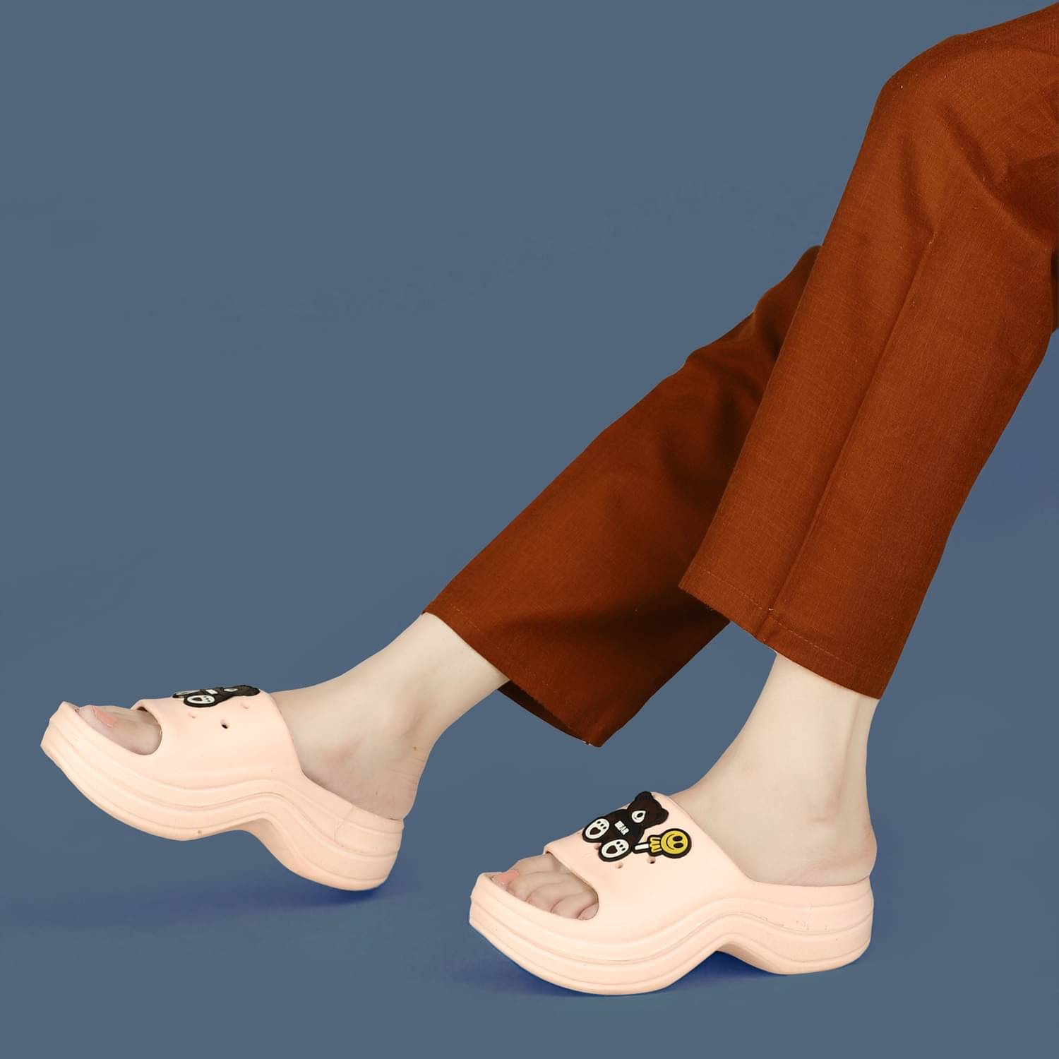     			Trotus Peach Women's Slide Flip Flop