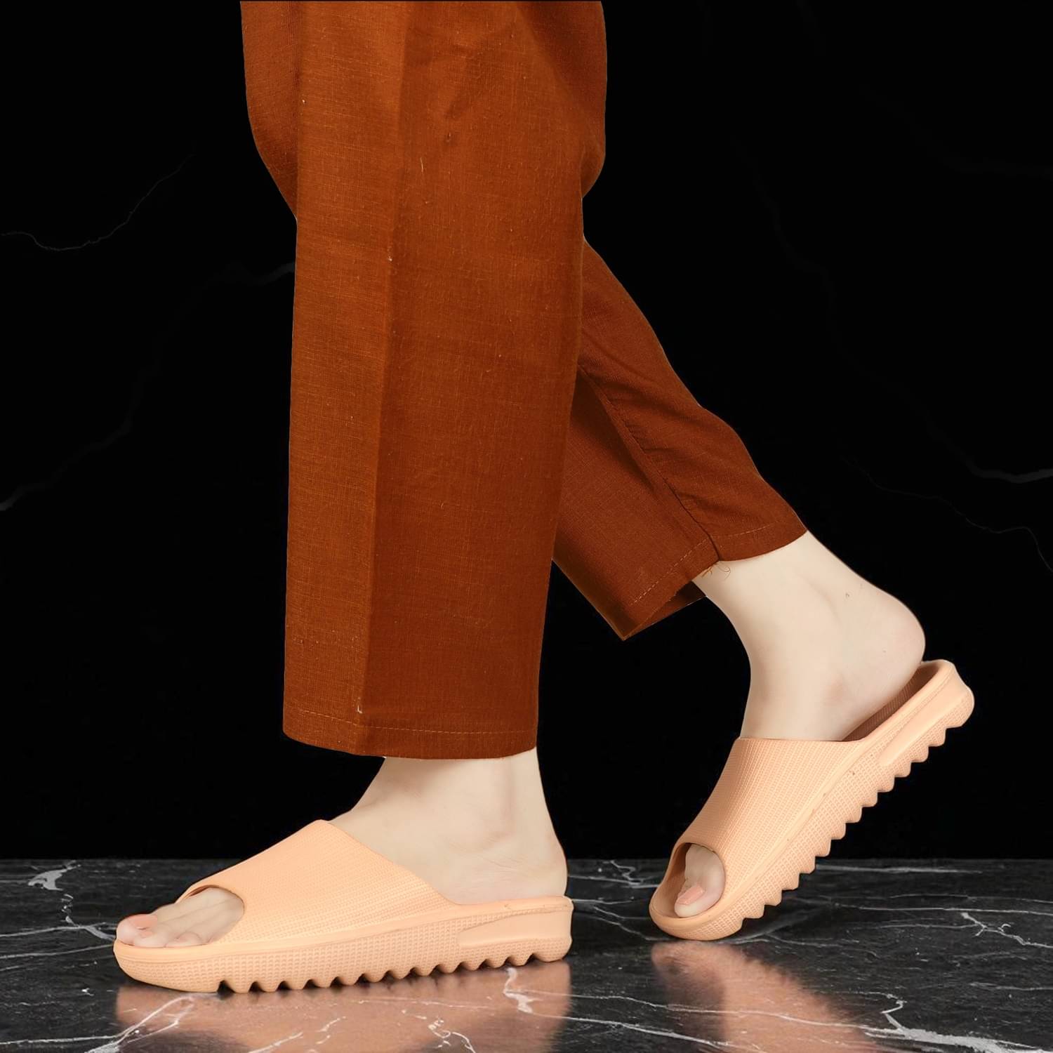     			Trotus Peach Women's Slide Flip Flop