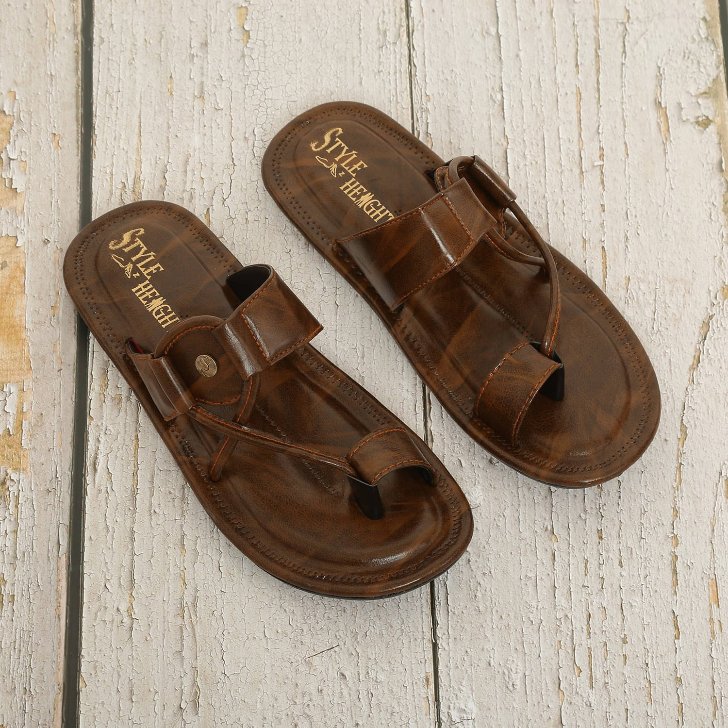     			Z Brown Men's Slide Flip Flop