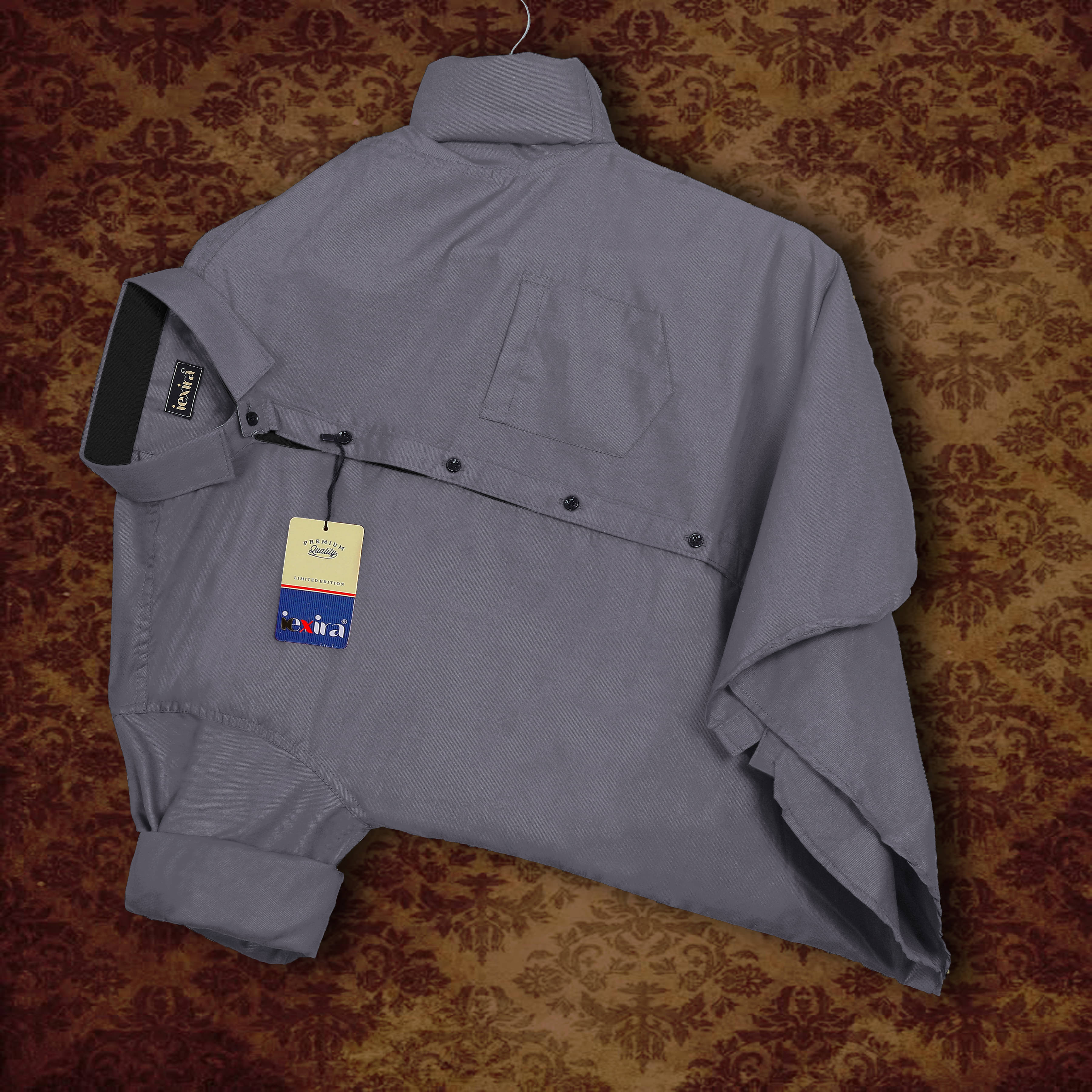     			iexira Cotton Blend Regular Fit Full Sleeves Men's Formal Shirt - Grey ( Pack of 1 )