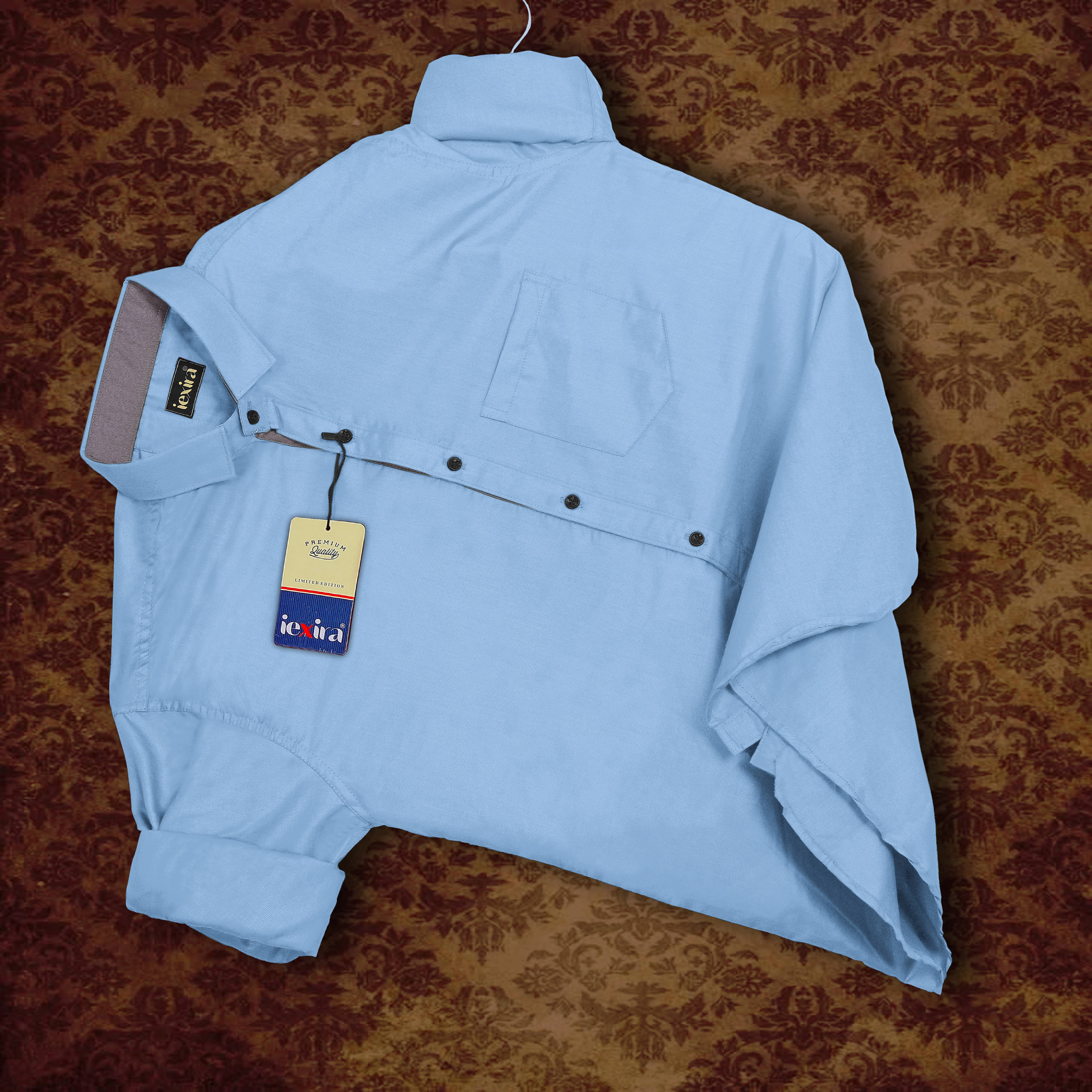 iexira Cotton Blend Regular Fit Full Sleeves Men's Formal Shirt - Blue ( Pack of 1 )     			iexira Cotton Blend Regular Fit Full Sleeves Men's Formal Shirt - Blue ( Pack of 1 )