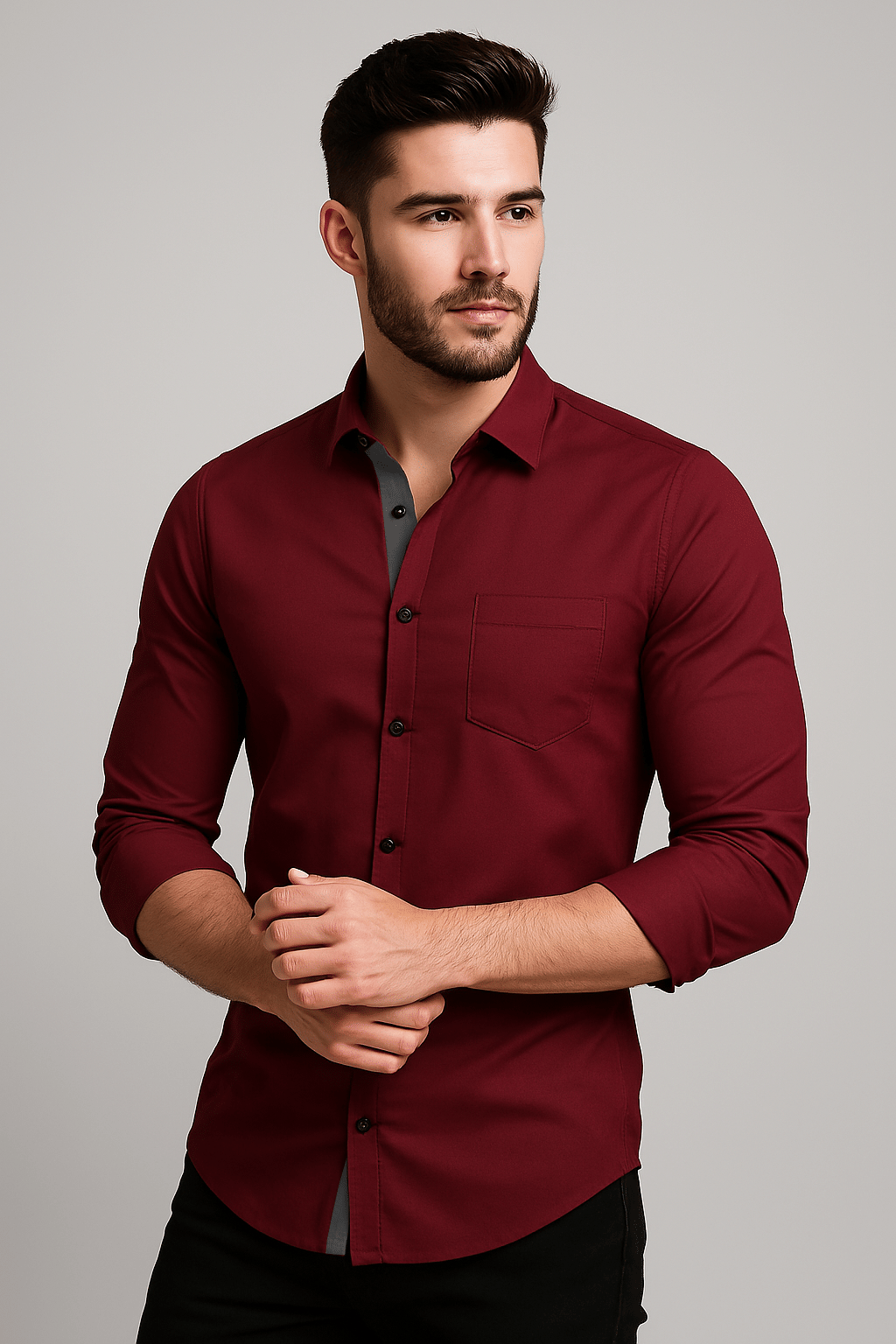 iexira Cotton Blend Regular Fit Full Sleeves Men's Formal Shirt - Maroon ( Pack of 1 ) iexira Cotton Blend Regular Fit Full Sleeves Men's Formal Shirt - Maroon ( Pack of 1 )