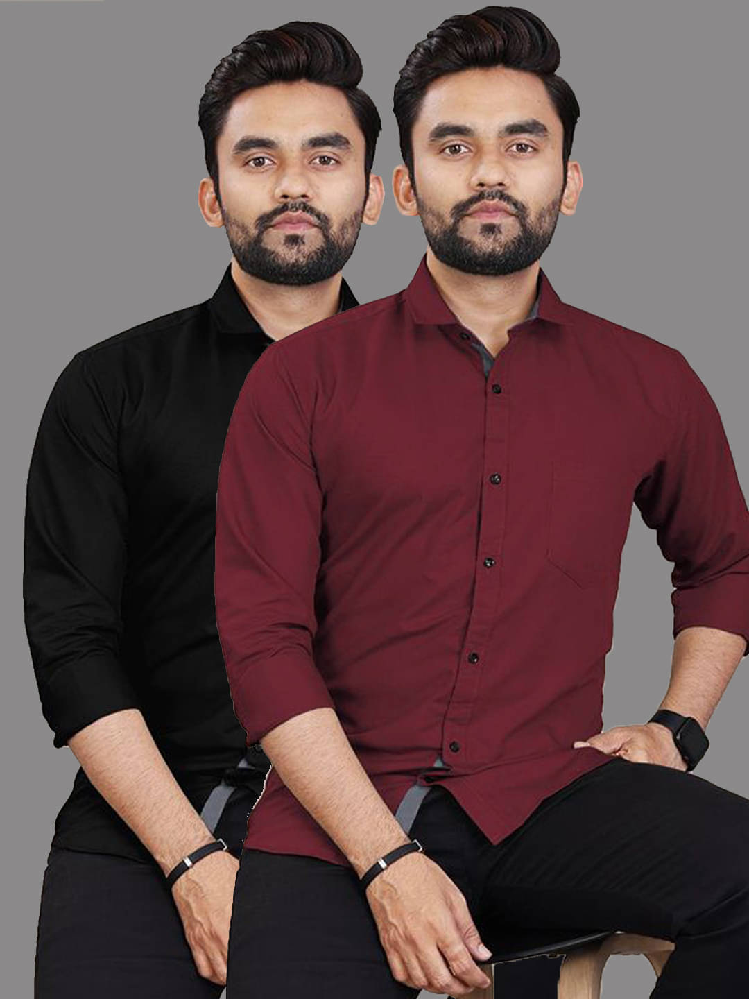 iexira Cotton Blend Regular Fit Full Sleeves Men's Formal Shirt - Multicolor ( Pack of 2 ) iexira Cotton Blend Regular Fit Full Sleeves Men's Formal Shirt - Multicolor ( Pack of 2 )
