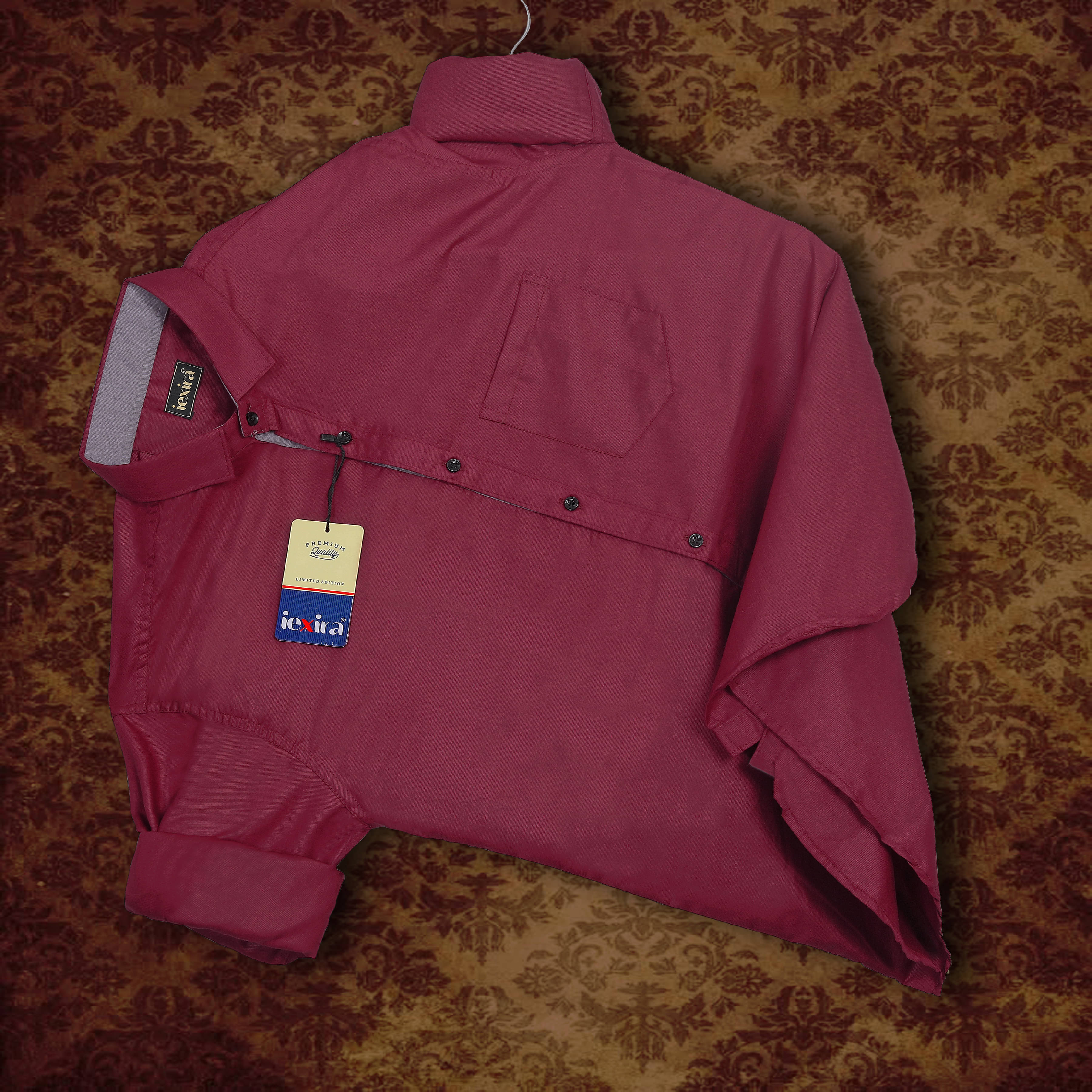 iexira Cotton Blend Regular Fit Full Sleeves Men's Formal Shirt - Maroon ( Pack of 1 ) iexira Cotton Blend Regular Fit Full Sleeves Men's Formal Shirt - Maroon ( Pack of 1 )