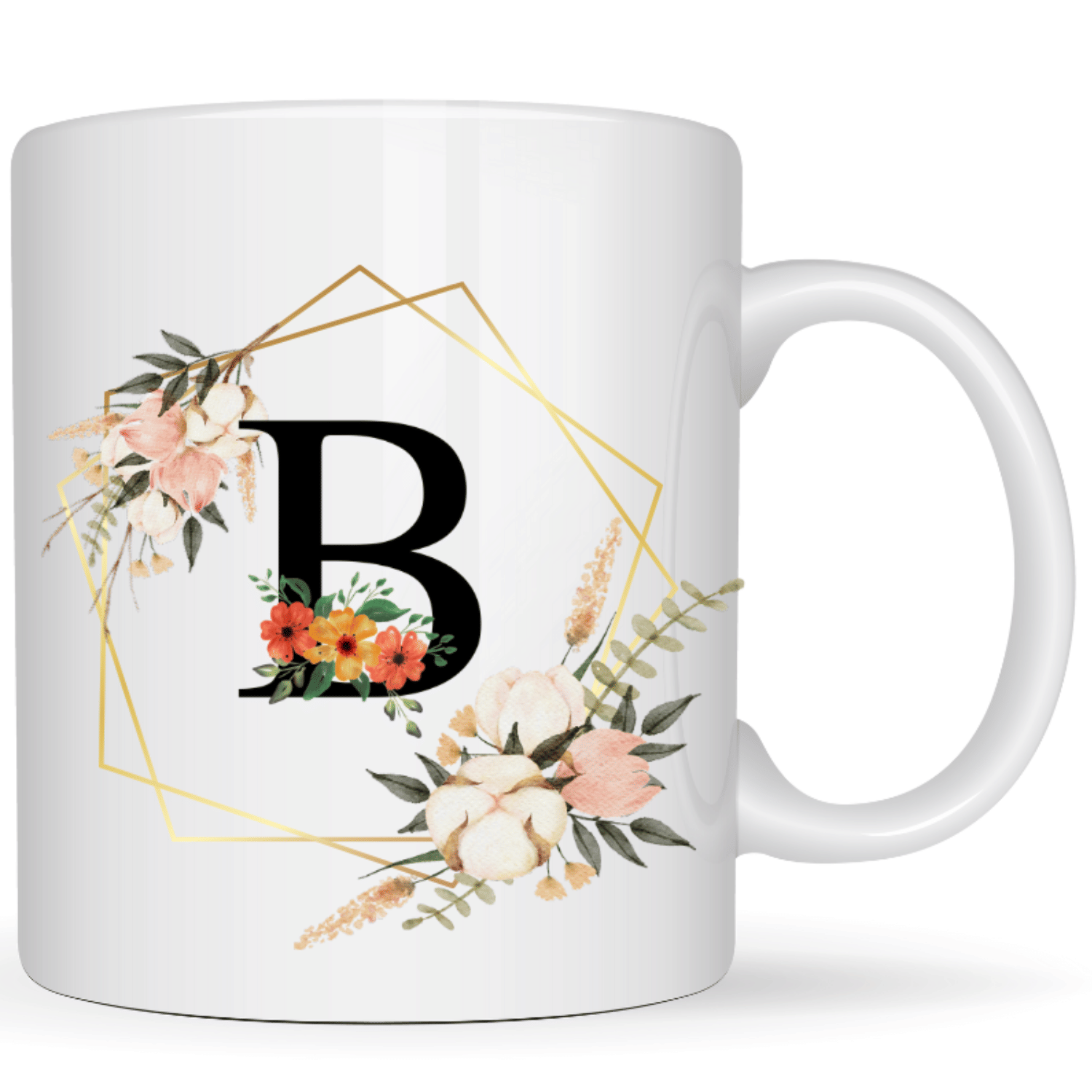    			maddock corp Printed B Floral Ceramic Coffee Mug 350 mL ( Pack of 1 )
