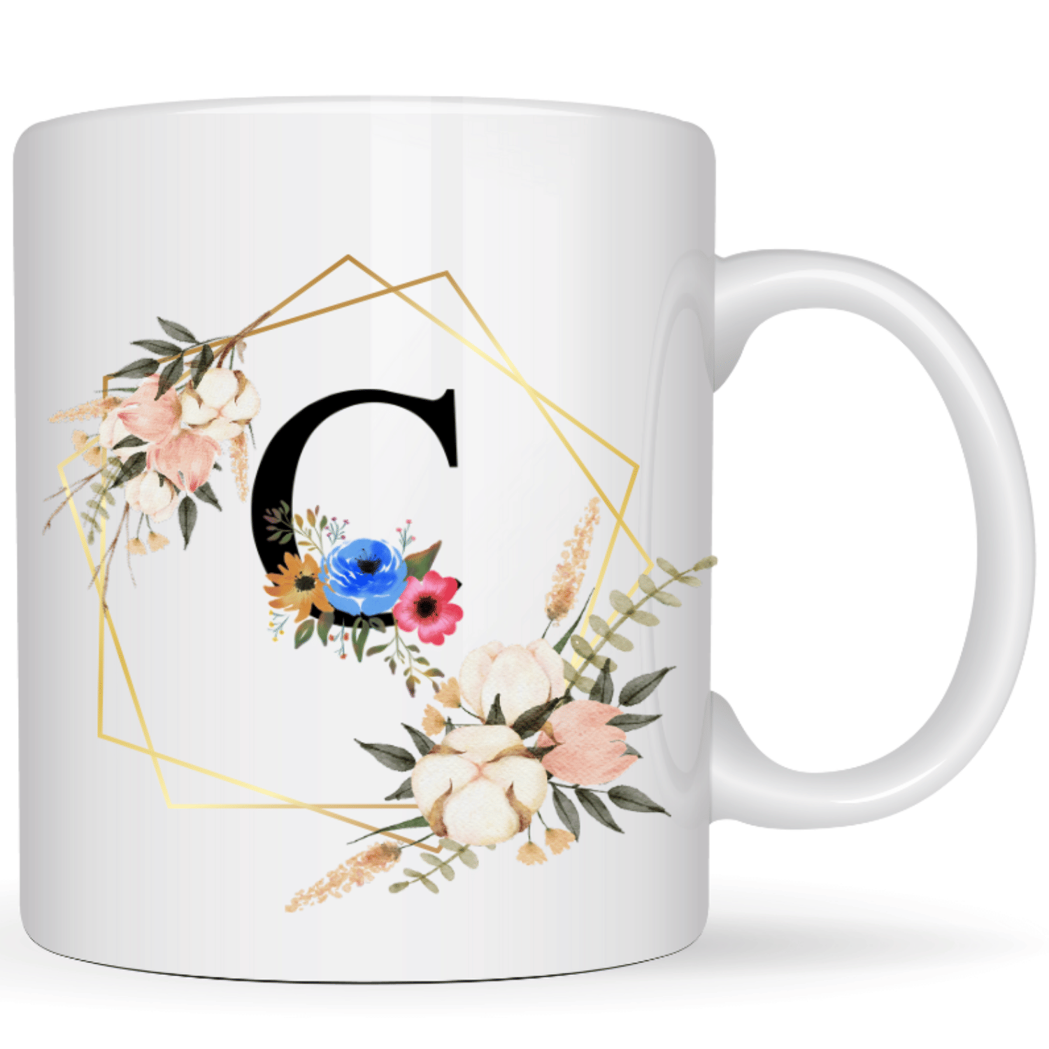     			maddock corp Printed C Floral Ceramic Coffee Mug 350 mL ( Pack of 1 )