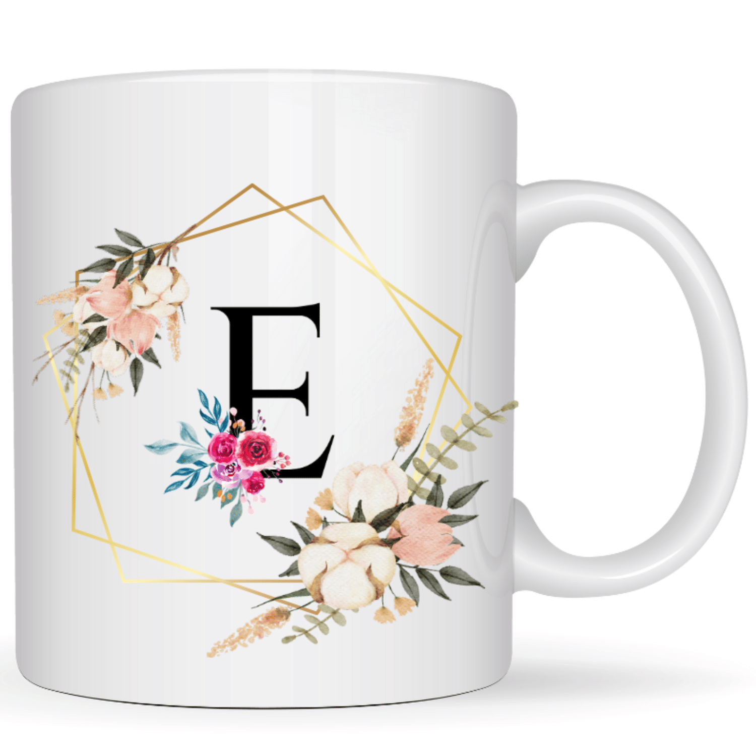     			maddock corp Printed E Floral Ceramic Coffee Mug 350 mL ( Pack of 1 )