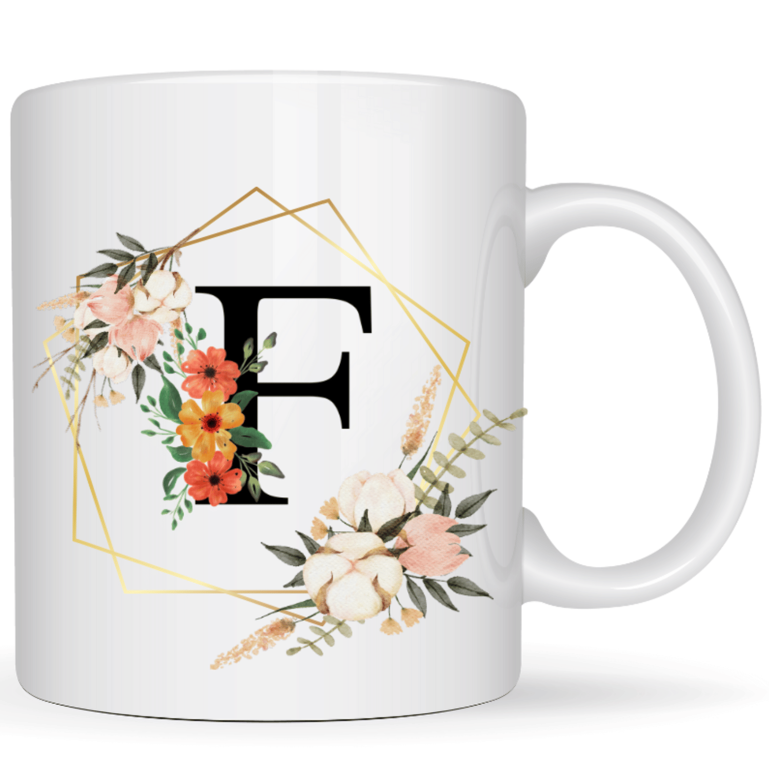     			maddock corp Printed F Floral Ceramic Coffee Mug 350 mL ( Pack of 1 )