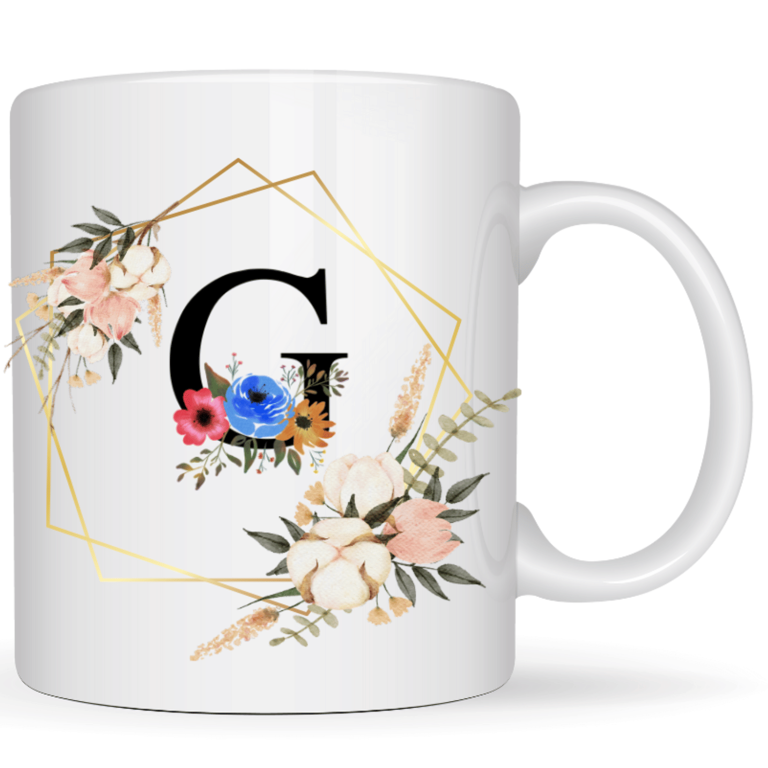     			maddock corp Printed G Floral Ceramic Coffee Mug 350 mL ( Pack of 1 )