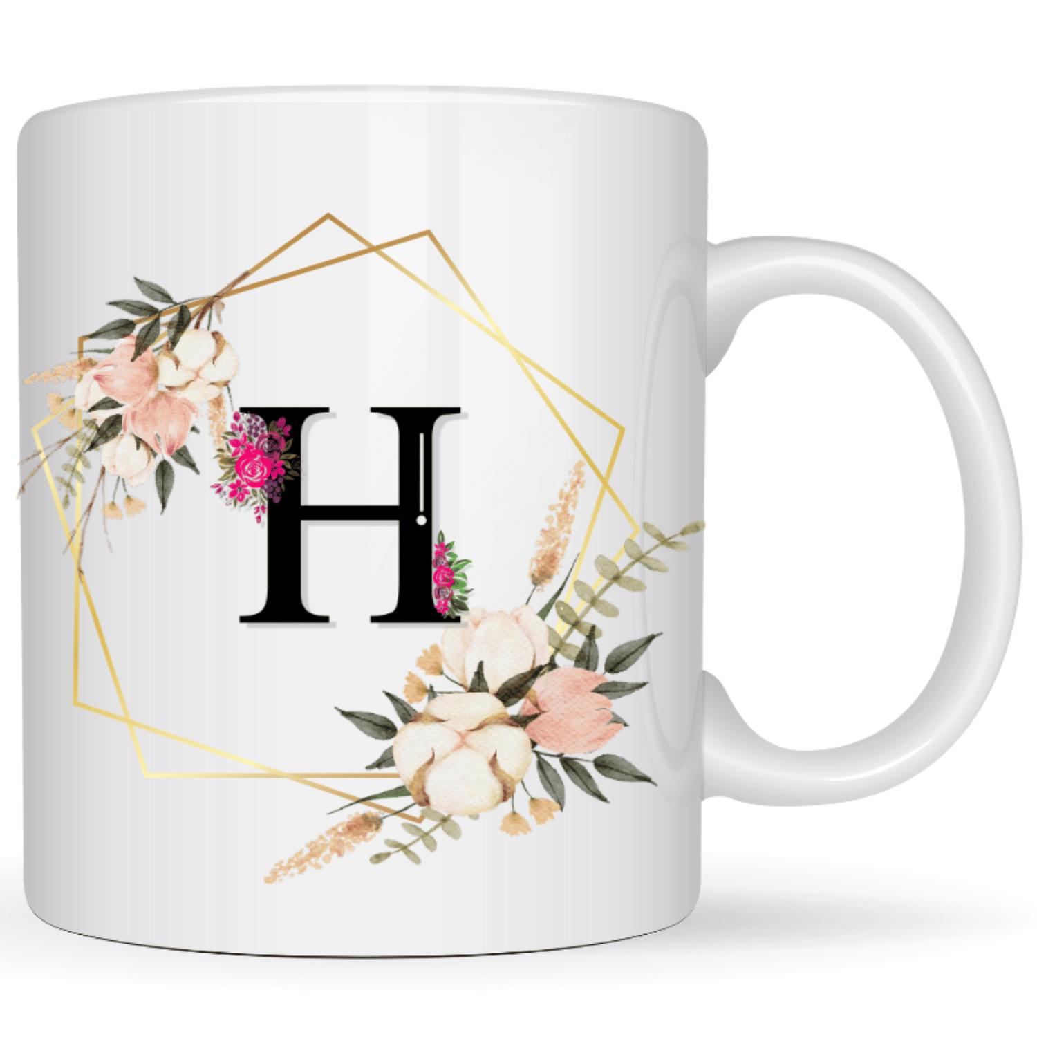     			maddock corp Printed H Floral Ceramic Coffee Mug 350 mL ( Pack of 1 )