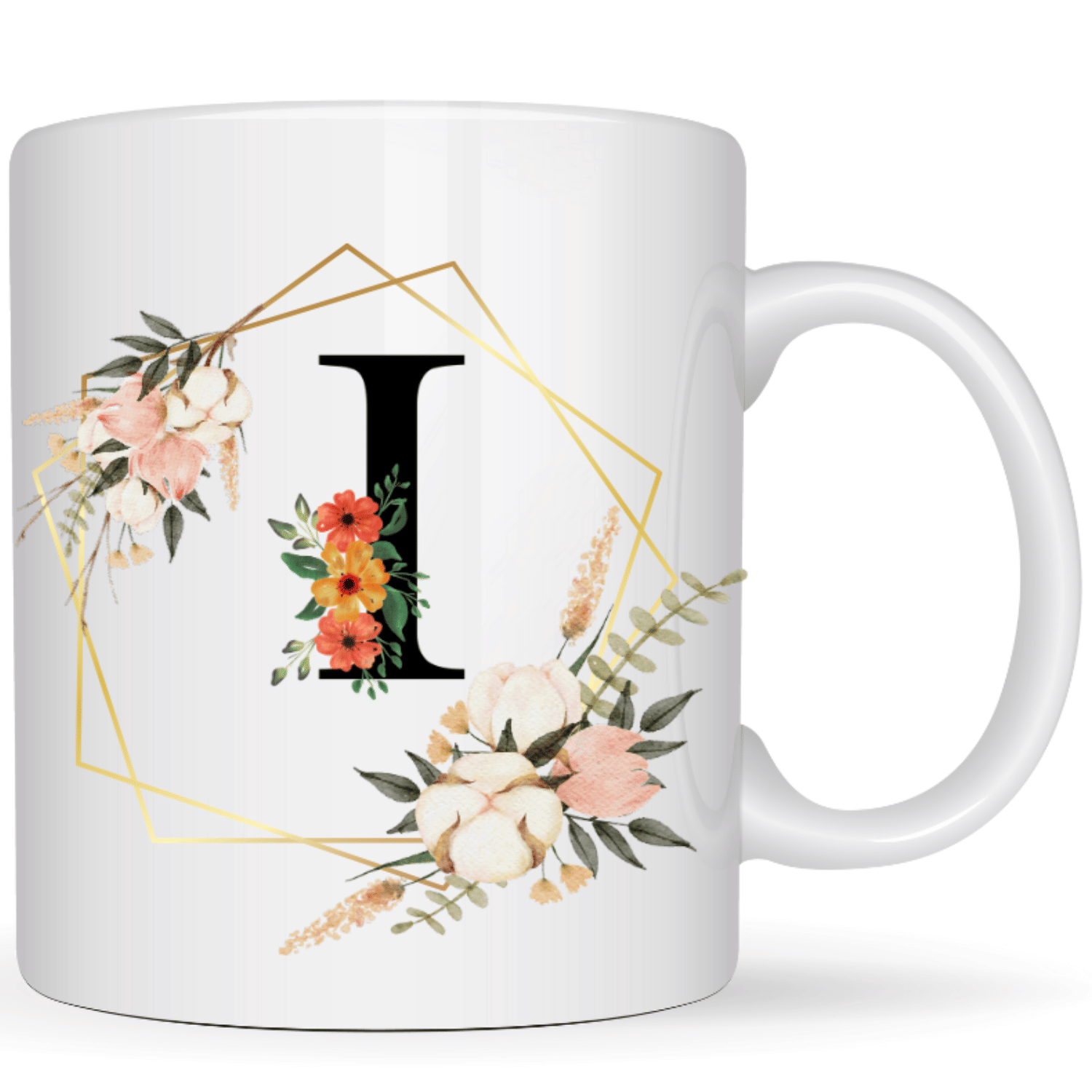     			maddock corp Printed I Floral Ceramic Coffee Mug 350 mL ( Pack of 1 )