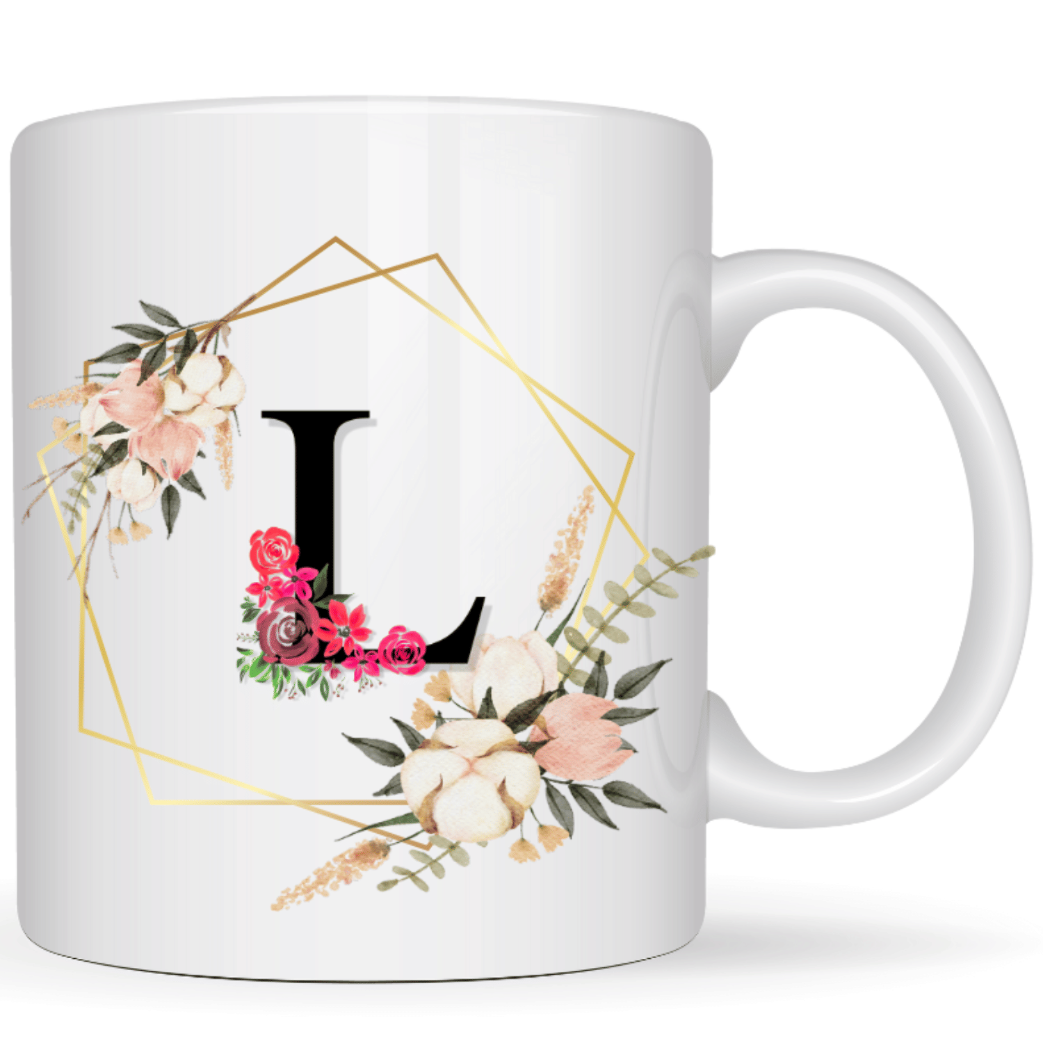    			maddock corp Printed L Floral Ceramic Coffee Mug 350 mL ( Pack of 1 )