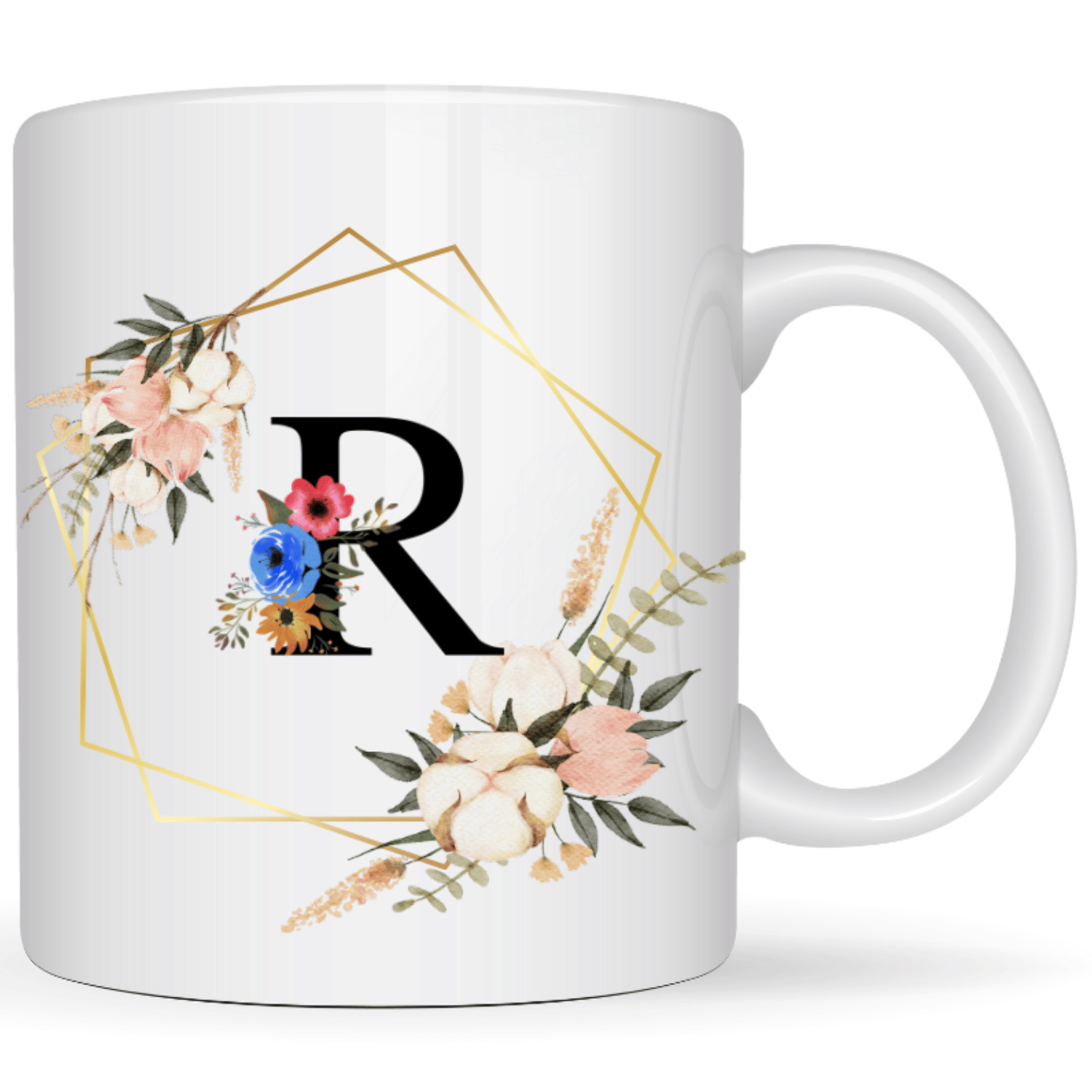     			maddock corp Printed R Floral Ceramic Coffee Mug 350 mL ( Pack of 1 )