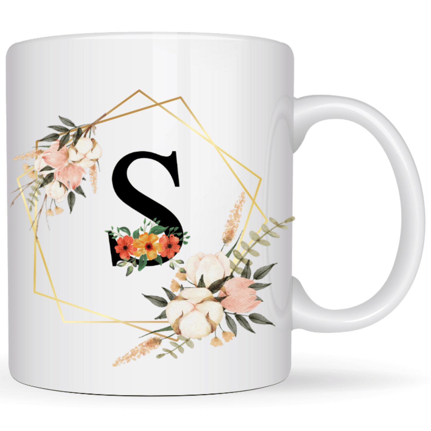    			maddock corp Printed S Floral Ceramic Coffee Mug 350 mL ( Pack of 1 )