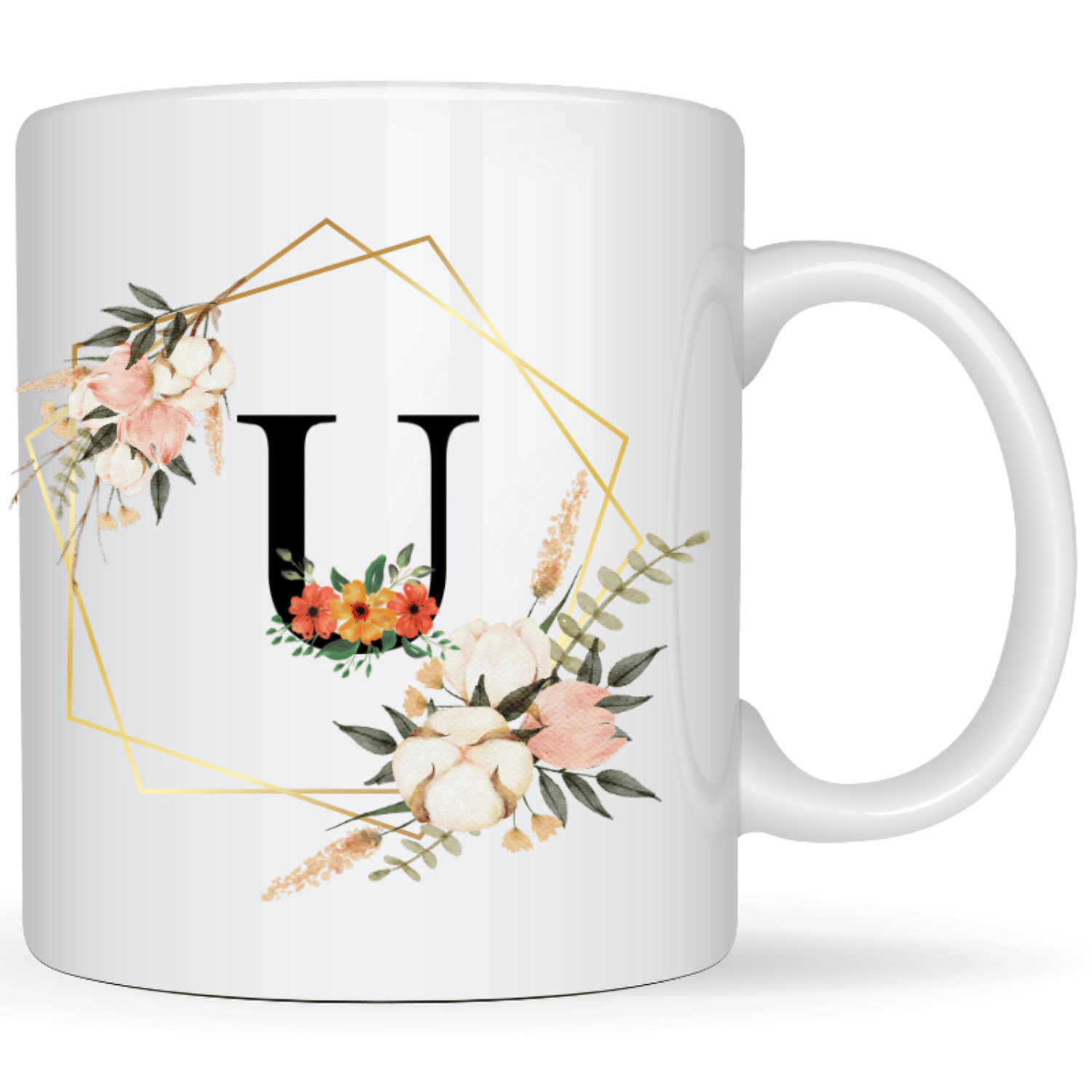     			maddock corp Printed U Floral Ceramic Coffee Mug 350 mL ( Pack of 1 )
