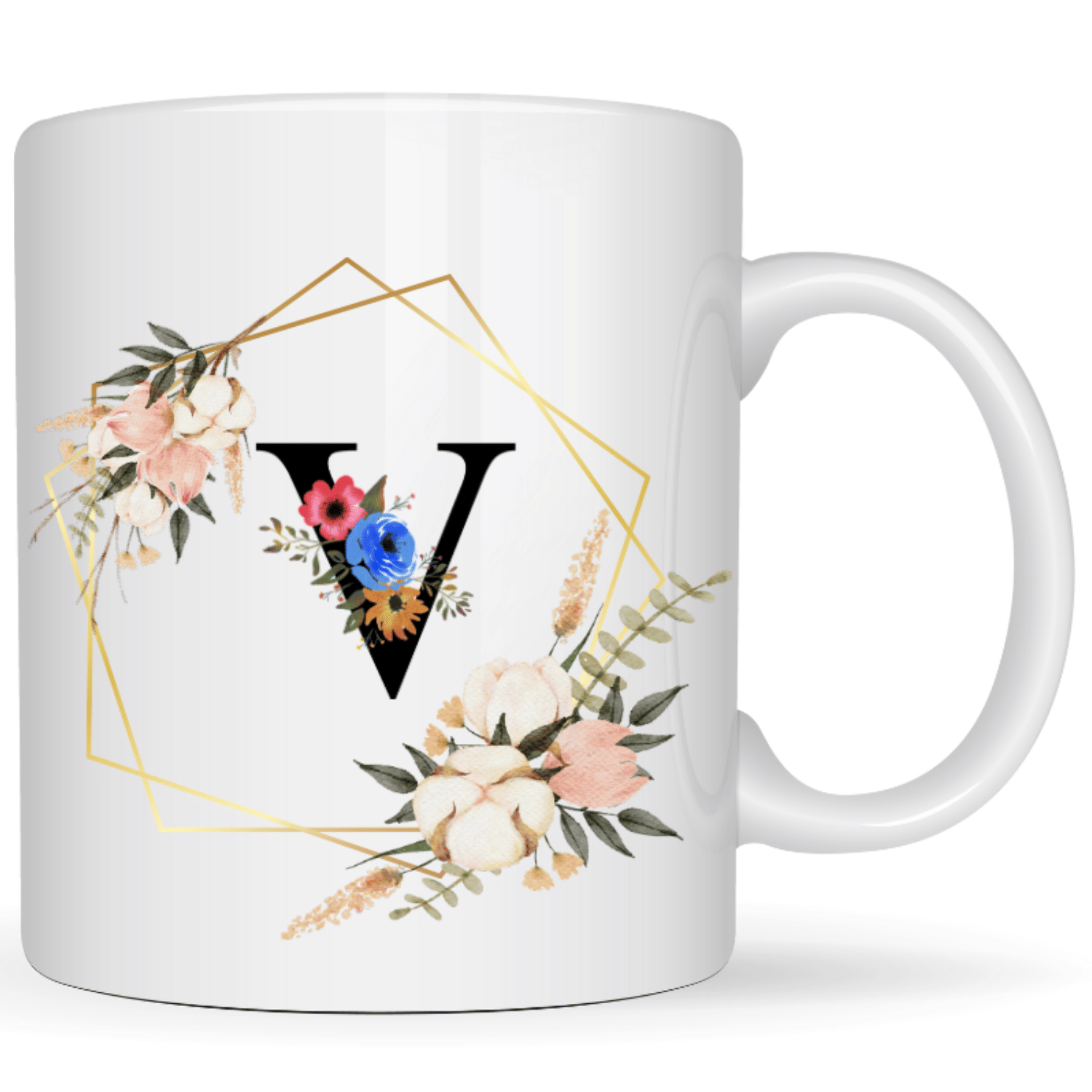     			maddock corp Printed V Floral Ceramic Coffee Mug 350 mL ( Pack of 1 )