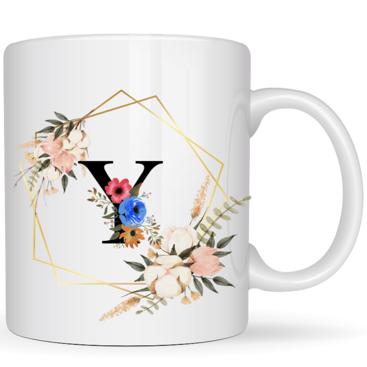     			maddock corp Printed Y Floral Ceramic Coffee Mug 350 mL ( Pack of 1 )