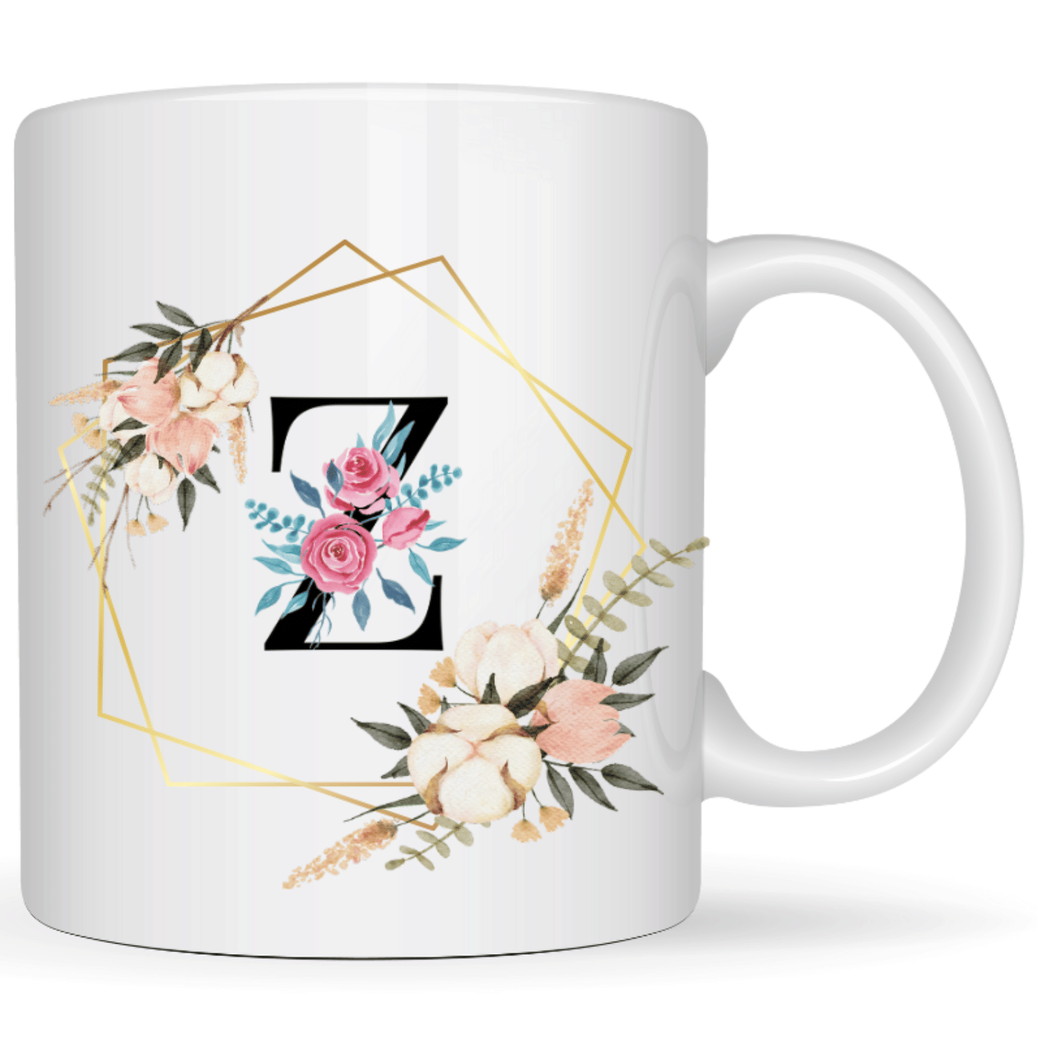     			maddock corp Printed Z Floral Ceramic Coffee Mug 350 mL ( Pack of 1 )