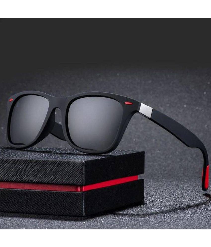     			mahek accessories Black Rectangular Sunglasses ( Pack of 1 )