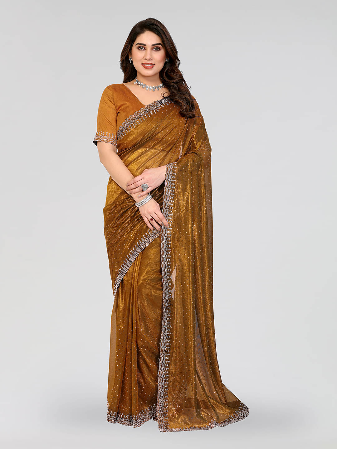 ANAND SAREES Net Solid Ilkal Saree With Unstitched Blouse Piece ( Yellow ) ANAND SAREES Net Solid Ilkal Saree With Unstitched Blouse Piece ( Yellow )