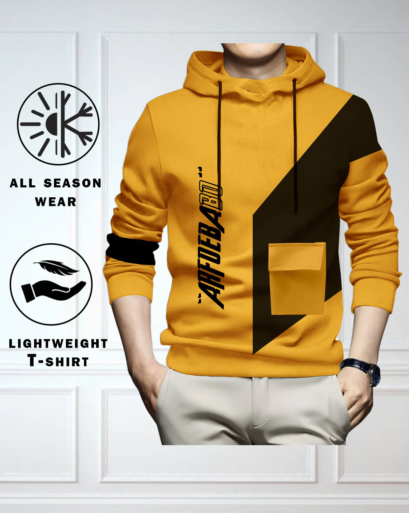 AUSK Men Cotton Blend Regular Fit Printed T-Shirt ( Mustard ) AUSK Men Cotton Blend Regular Fit Printed T-Shirt ( Mustard )